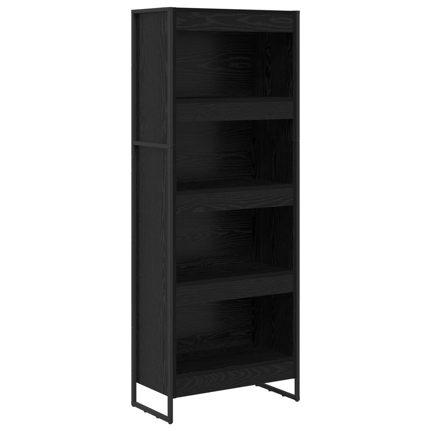 Bücherregal 60 x 30 x 155 cm Holzwerkstoff Schwarz Eichen-Optik
