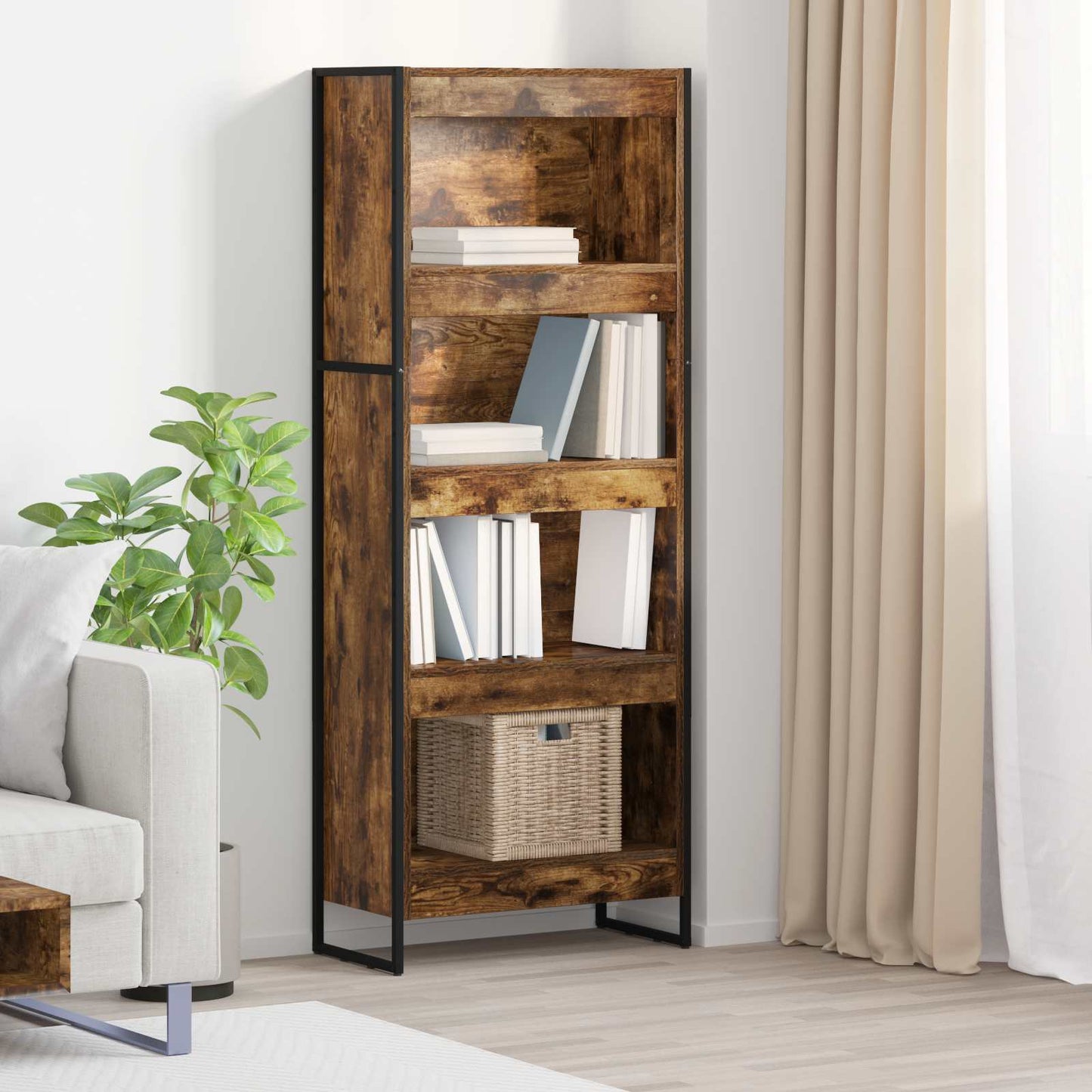 Bücherregal 60 x 30 x 155 cm Holzwerkstoff Raucharbe
