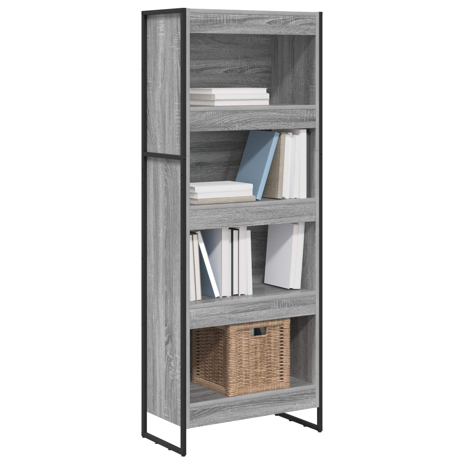 Bücherregal 60 x 30 x 155 cm Holzwerkstoff Graues Sonoma
