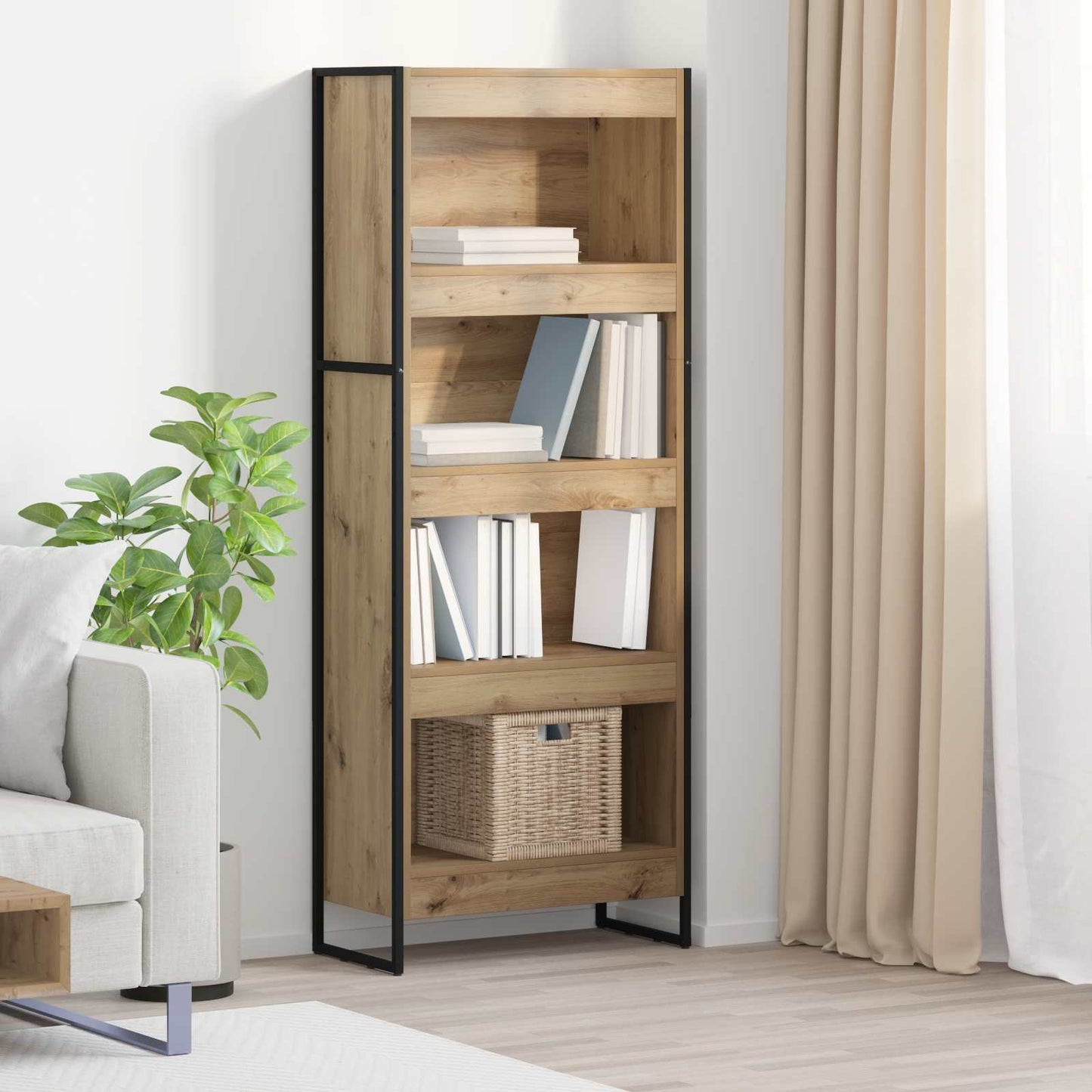 Bücherregal 60 x 30 x 155 cm Holzwerkstoff Kunsthandwerk Eiche