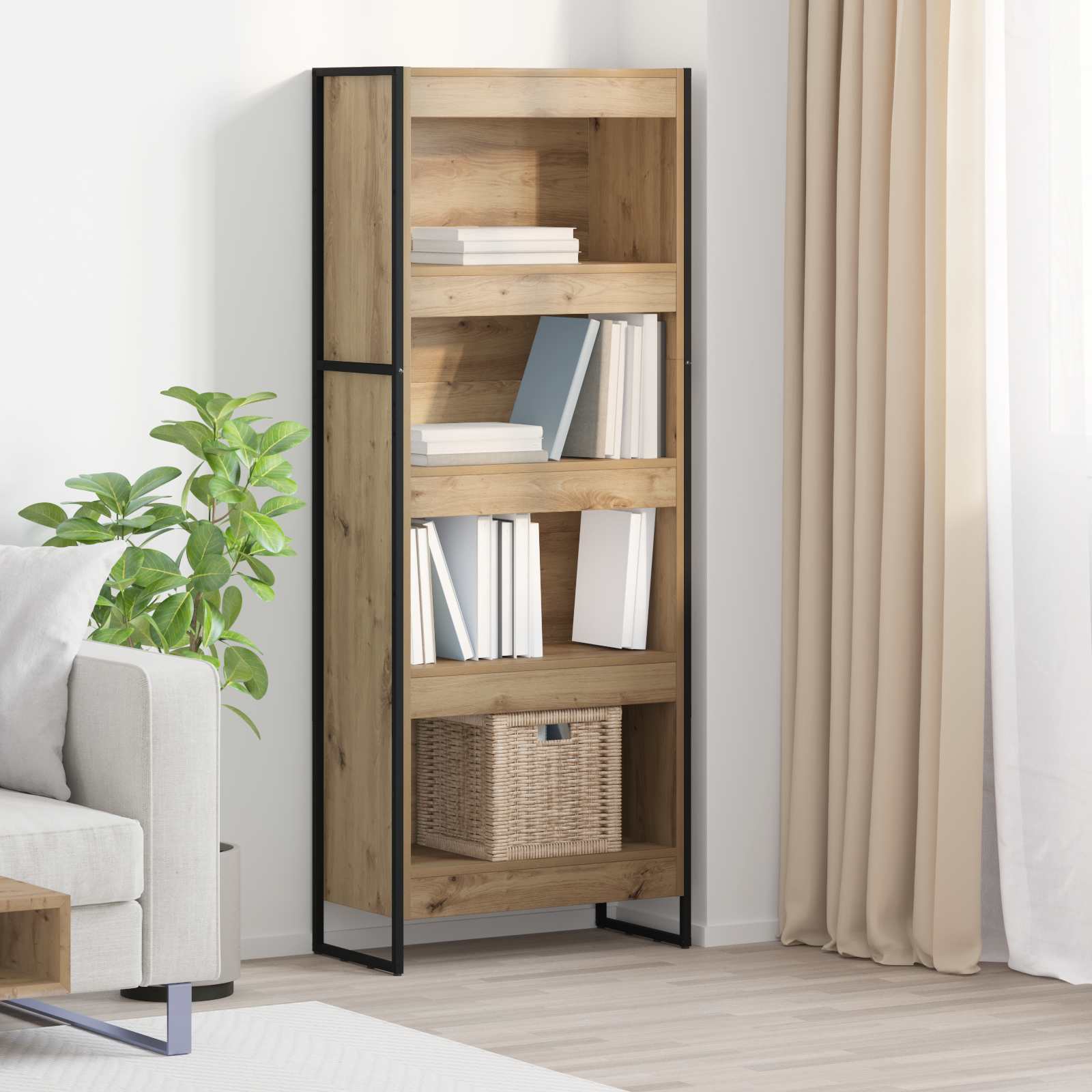 Bücherregal 60 x 30 x 155 cm Holzwerkstoff Kunsthandwerk Eiche