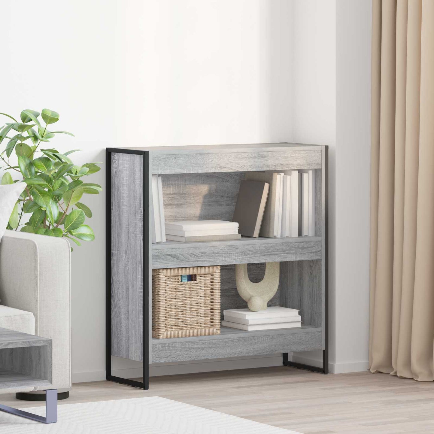 Bücherregal 80 x 30 x 86,5 cm Holzwerkstoff Graues Sonoma