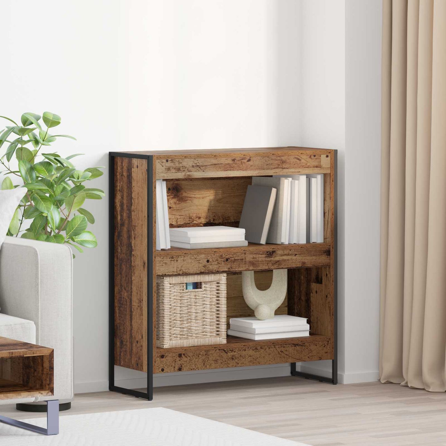 Bücherregal 80 x 30 x 86,5 cm Holzwerkstoff Altholz