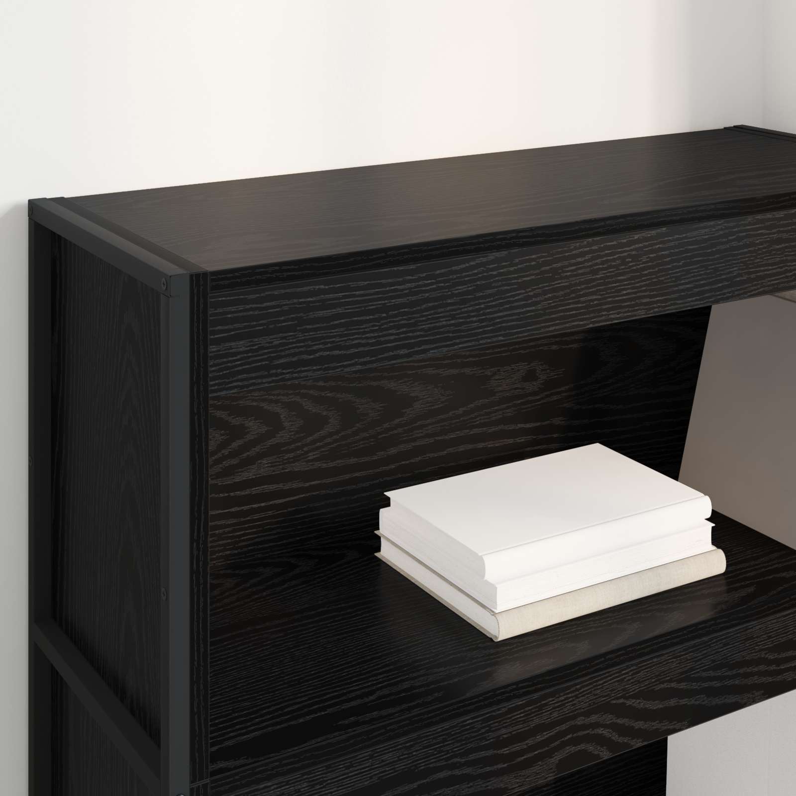 Bücherregal 80 x 30 x 121 cm Holzwerkstoff Schwarz Eichen-Optik