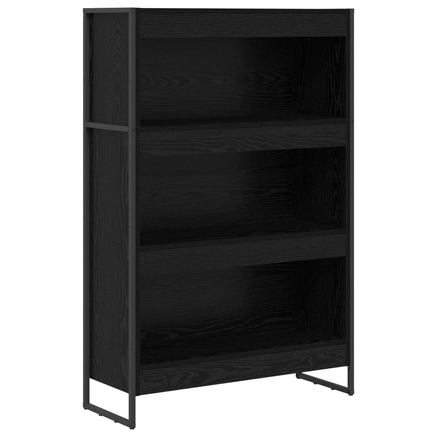 Bücherregal 80 x 30 x 121 cm Holzwerkstoff Schwarz Eichen-Optik