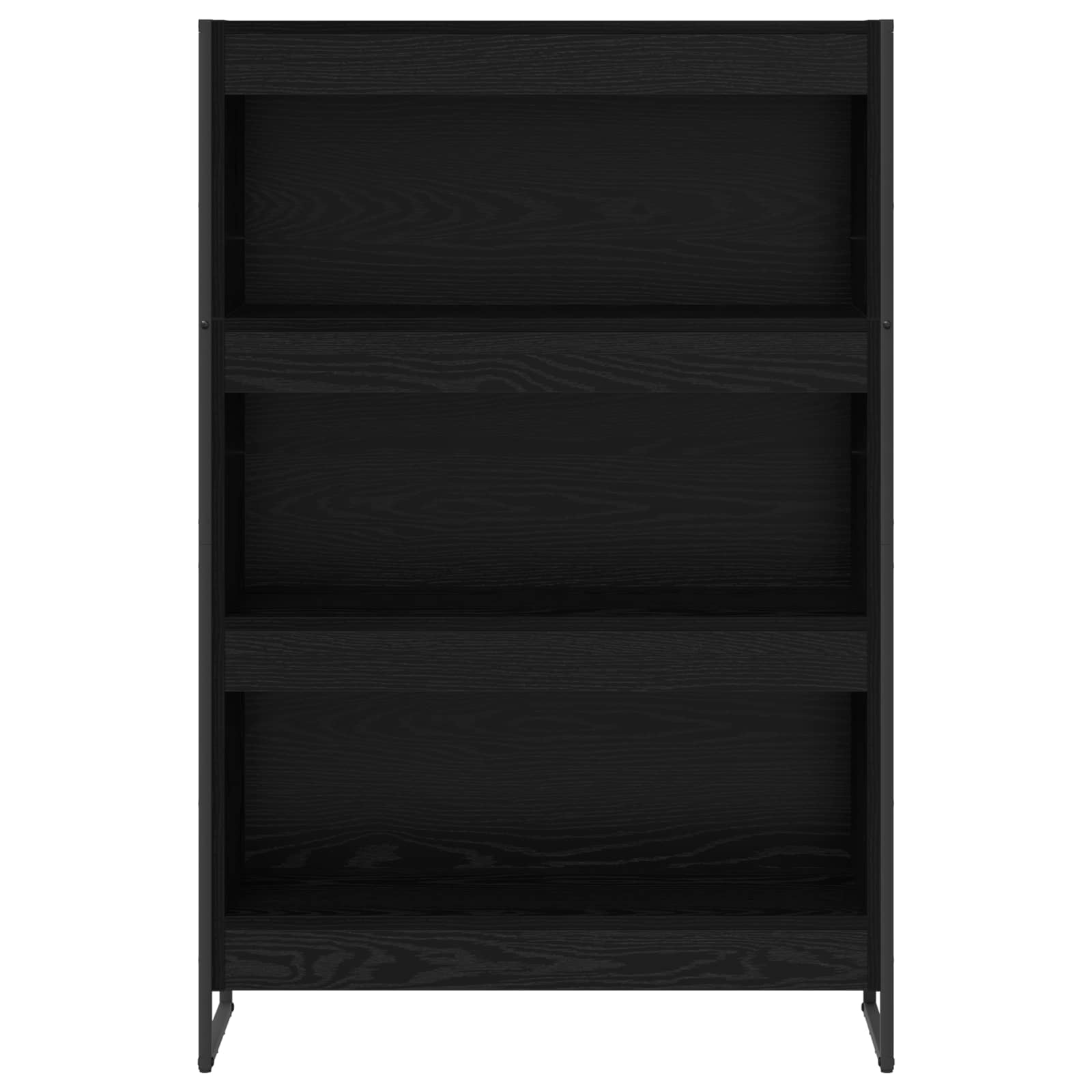 Bücherregal 80 x 30 x 121 cm Holzwerkstoff Schwarz Eichen-Optik