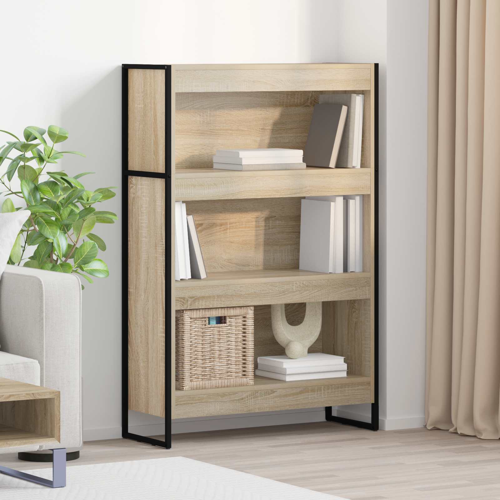 Bücherregal 80 x 30 x 121 cm Holzwerkstoff Sonoma