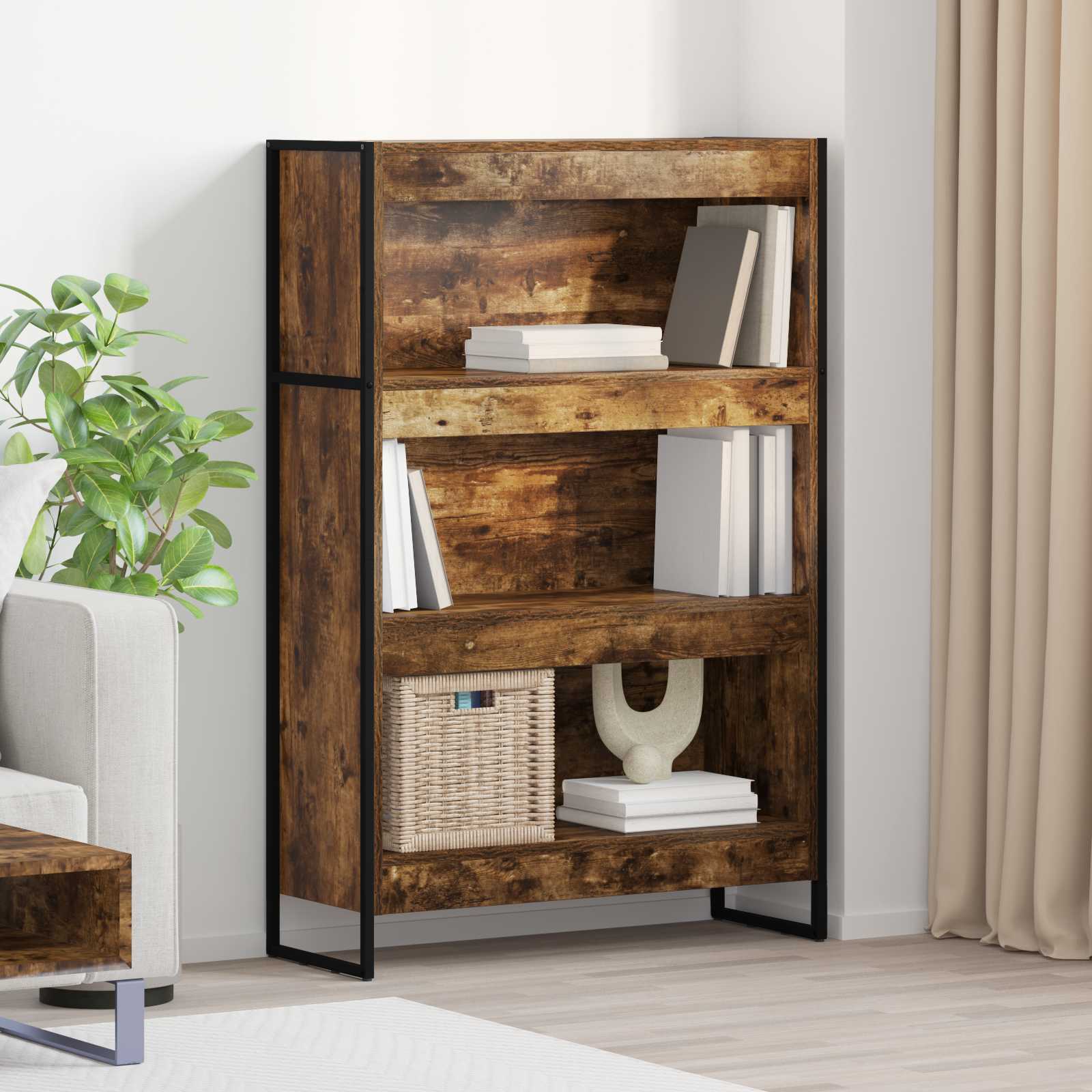 Bücherregal 80 x 30 x 121 cm Holzwerkstoff Raucharbe