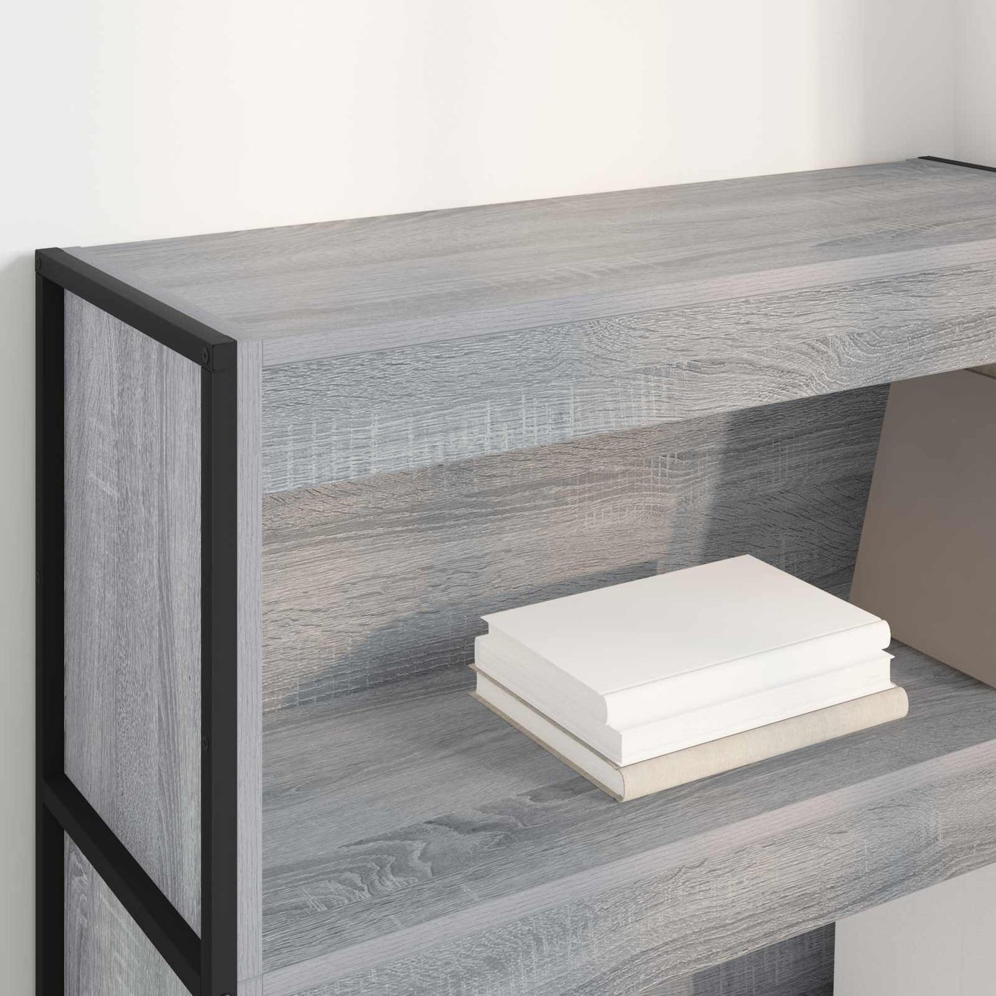 Bücherregal 80 x 30 x 121 cm Holzwerkstoff Graues Sonoma
