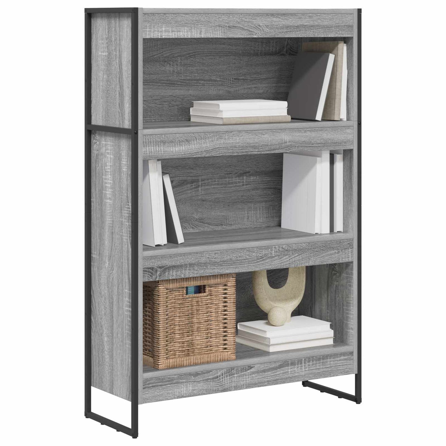 Bücherregal 80 x 30 x 121 cm Holzwerkstoff Graues Sonoma