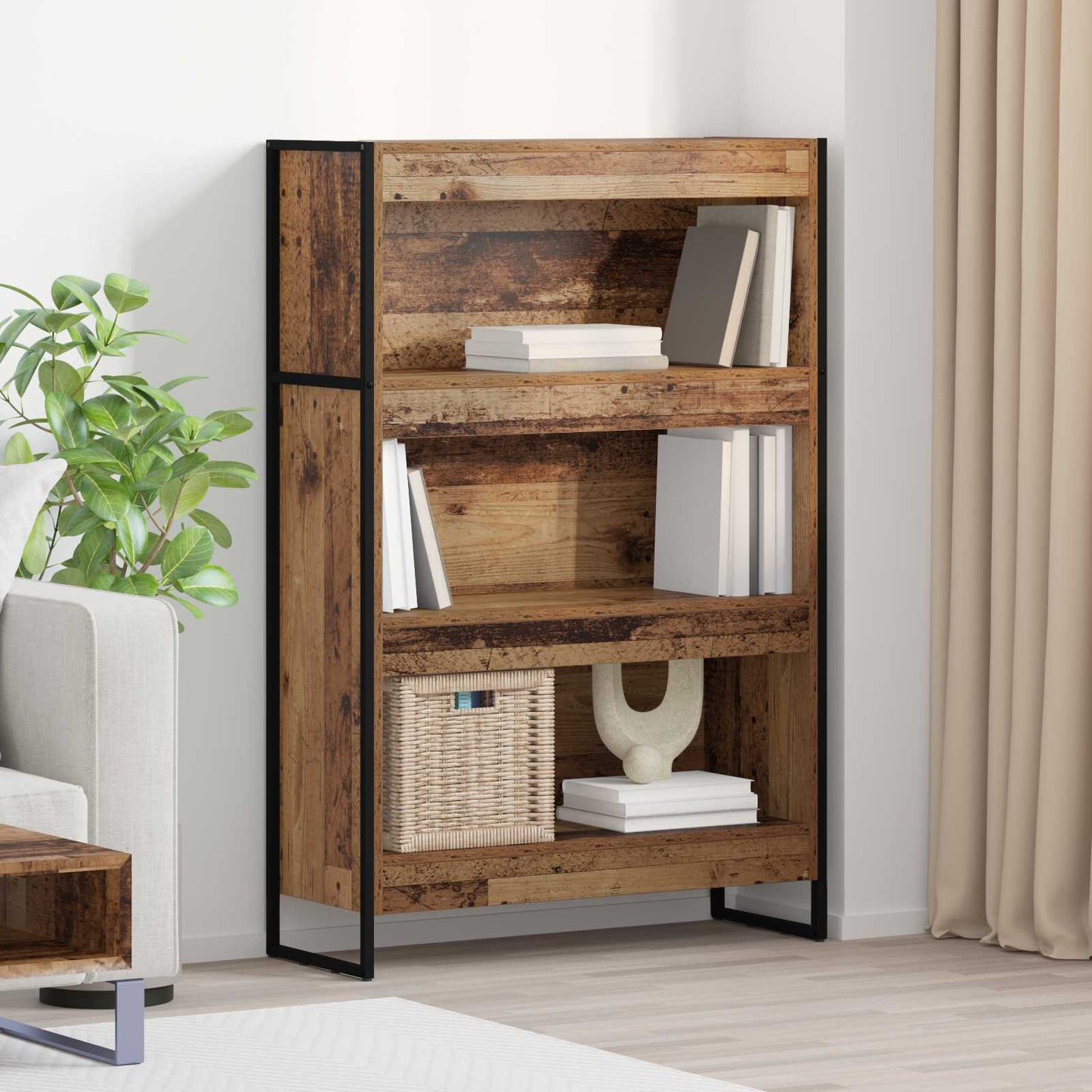 Bücherregal 80 x 30 x 121 cm Holzwerkstoff Altholz
