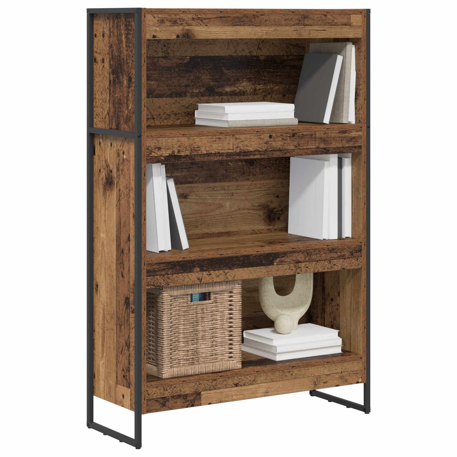 Bücherregal 80 x 30 x 121 cm Holzwerkstoff Altholz