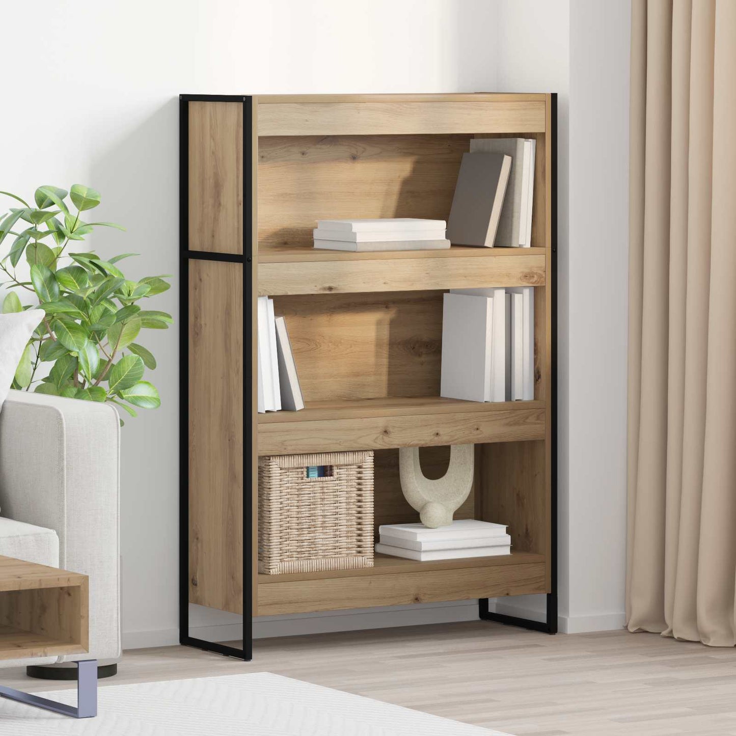 Bücherregal 80 x 30 x 121 cm Holzwerkstoff Kunsthandwerk Eiche