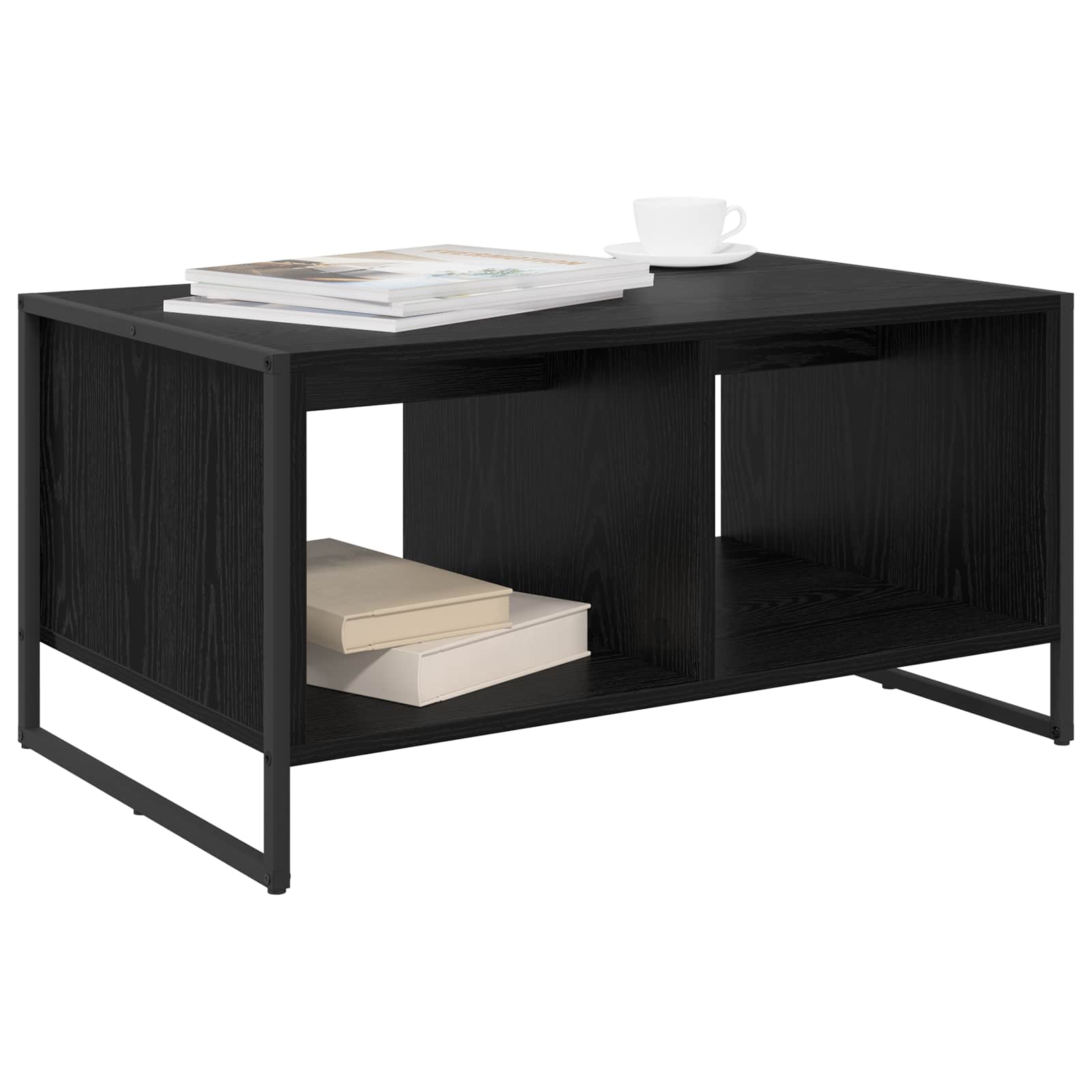 Couchtisch Schwarz Eichen-Optik 80 x 50 x 40 cm Holzwerkstoff