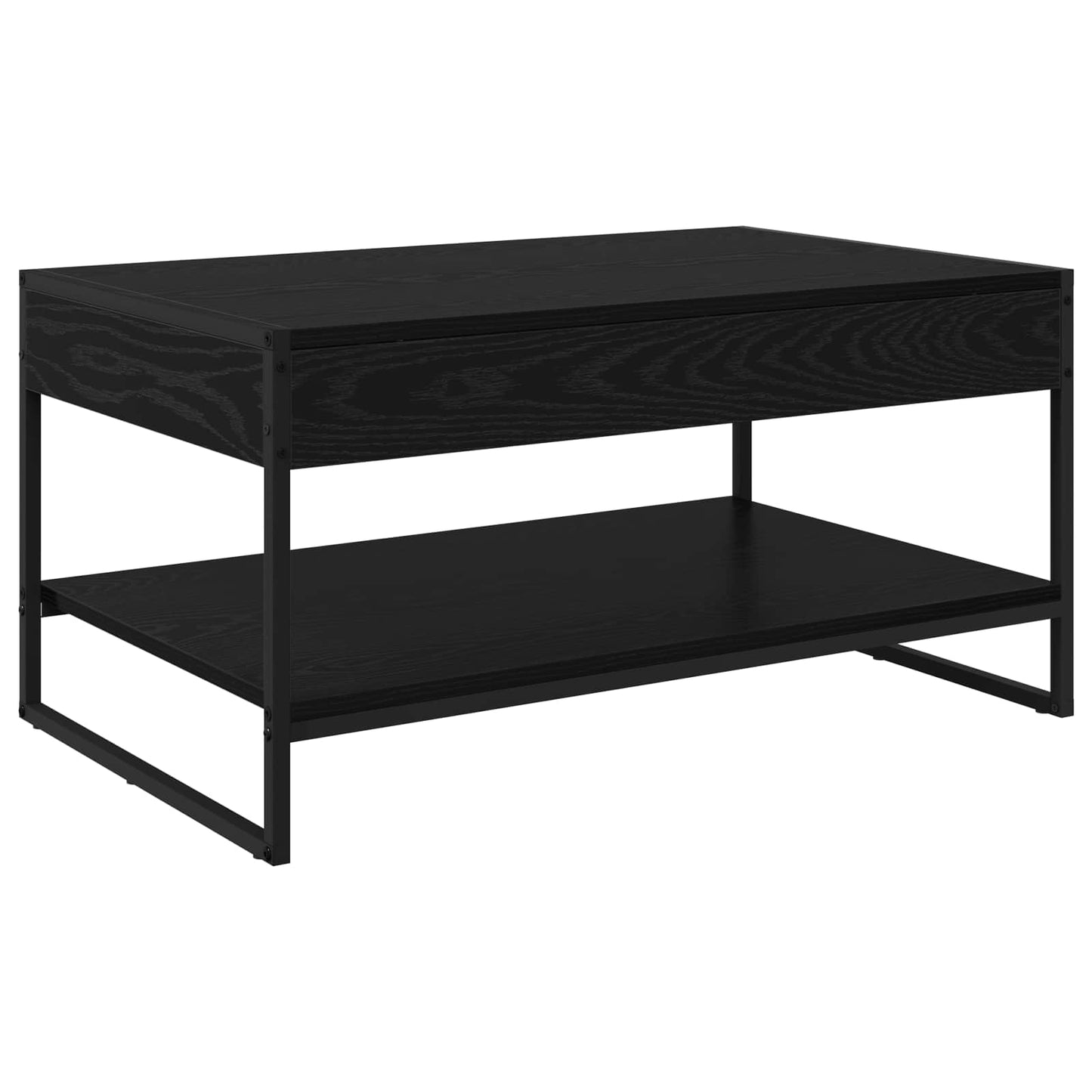 Couchtisch Schwarz Eichen-Optik 80 x 50 x 40 cm Holzwerkstoff