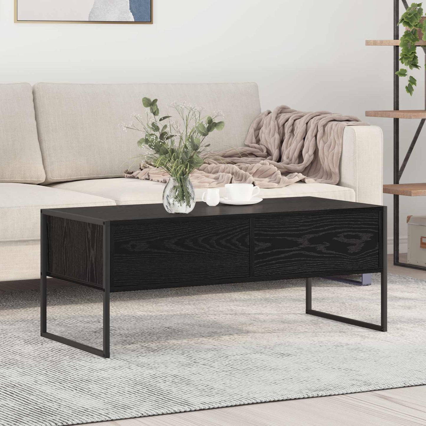Couchtisch Schwarz Eichen-Optik 100 x 46 x 40 cm Holzwerkstoff