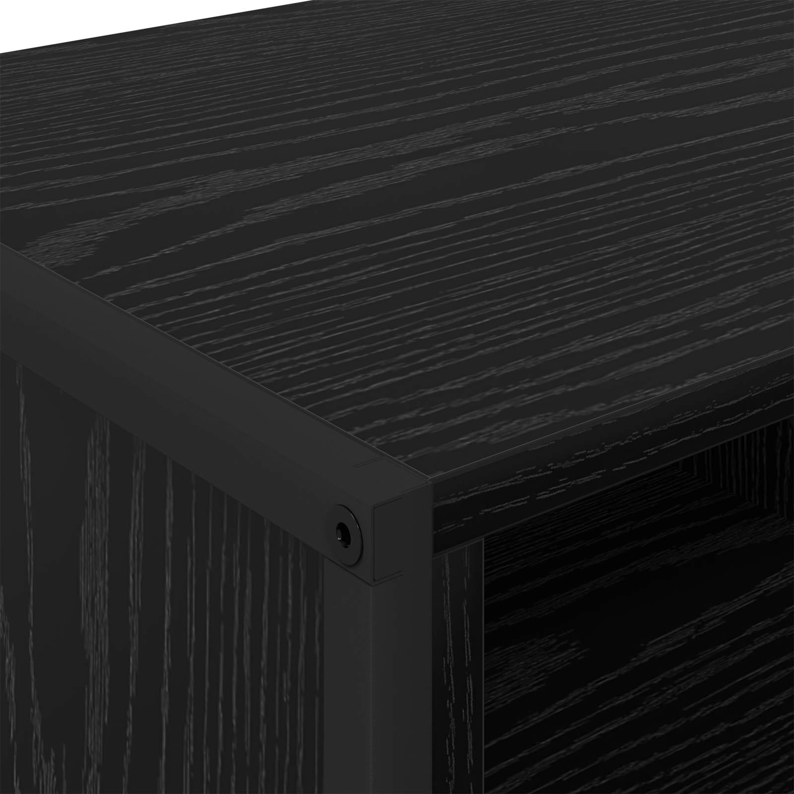 Schuhschrank 60 x 35 x 44 cm Holzwerkstoff Schwarz Eichen-Optik