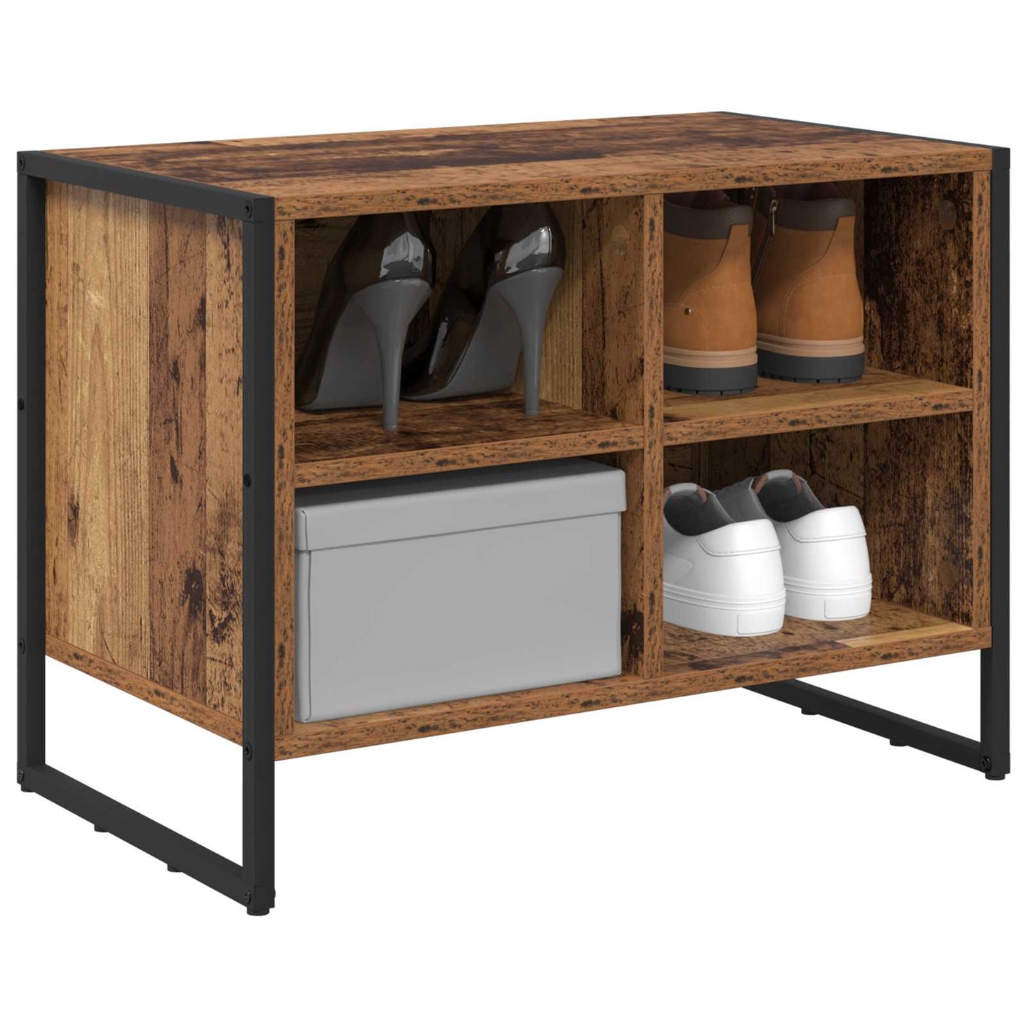 Schuhschrank 60 x 35 x 44 cm Holzwerkstoff Altholz