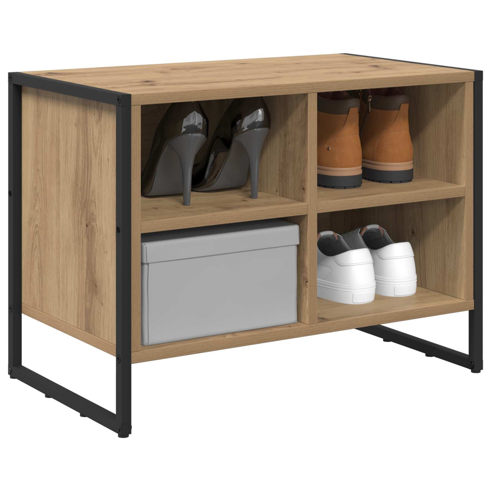 Schuhschrank 60 x 35 x 44 cm Holzwerkstoff Kunsthandwerk Eiche