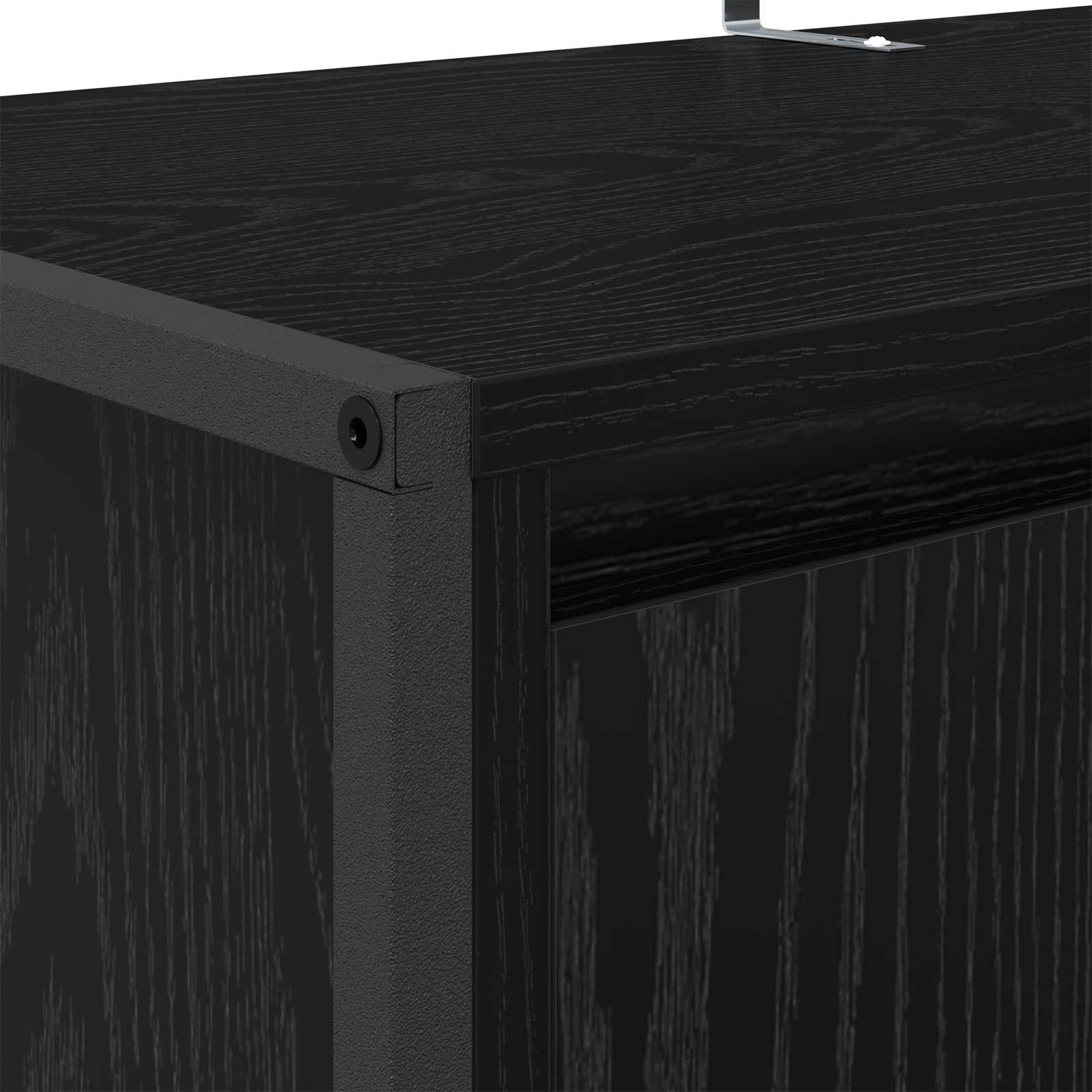 Schuhschrank mit Speicher Schwarz Eichen-Optik 79 x 36 x 100 cm