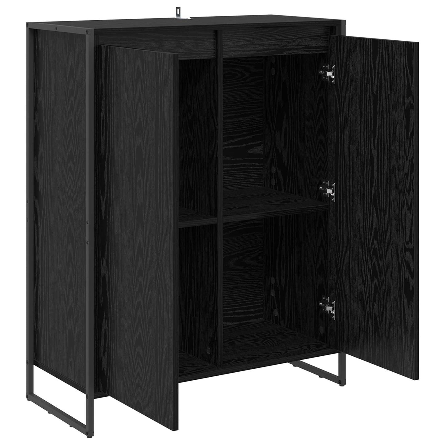 Schuhschrank mit Speicher Schwarz Eichen-Optik 79 x 36 x 100 cm