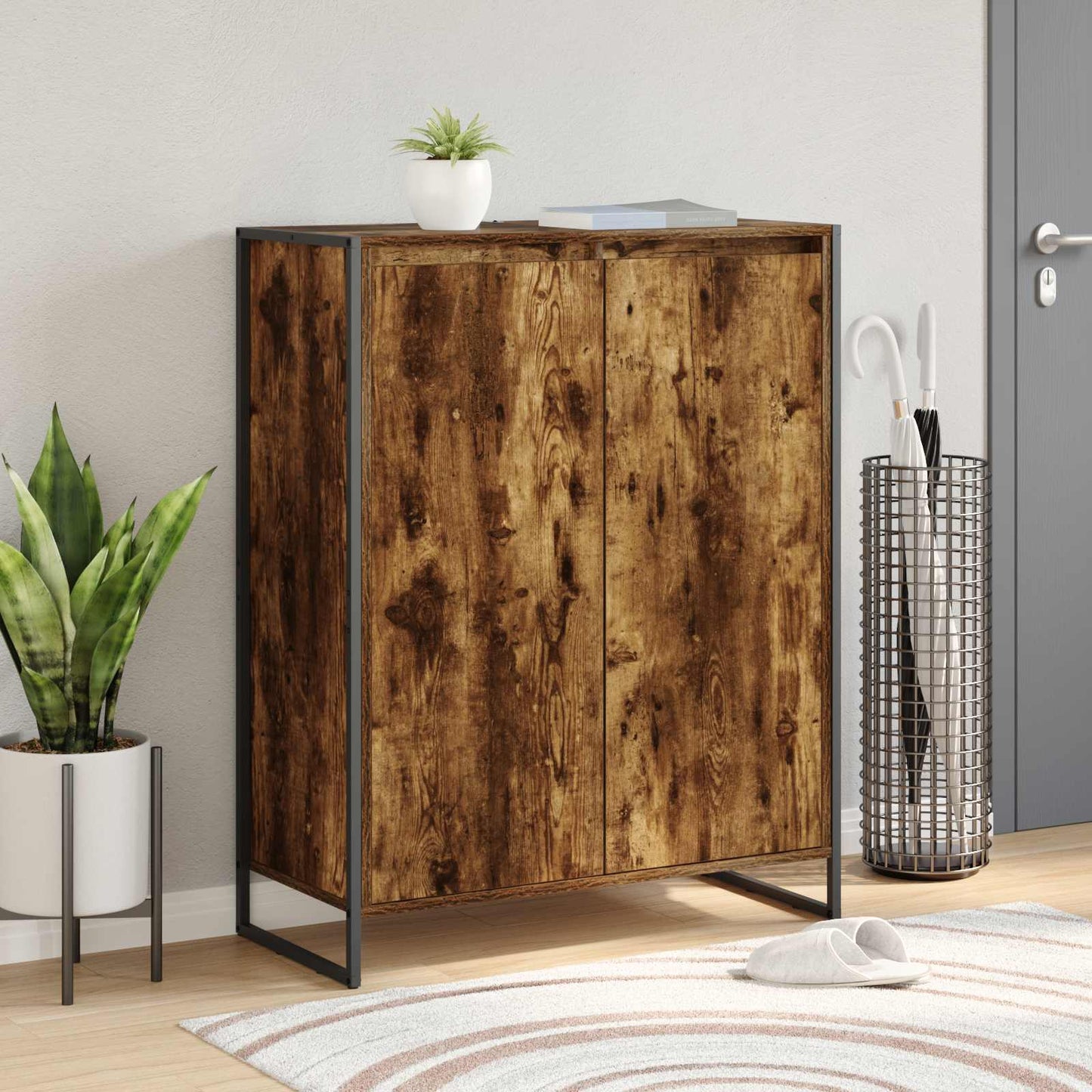 Schuhschrank mit Tür Raucharbe 79 x 36 x 100 cm Holzwerkstoff