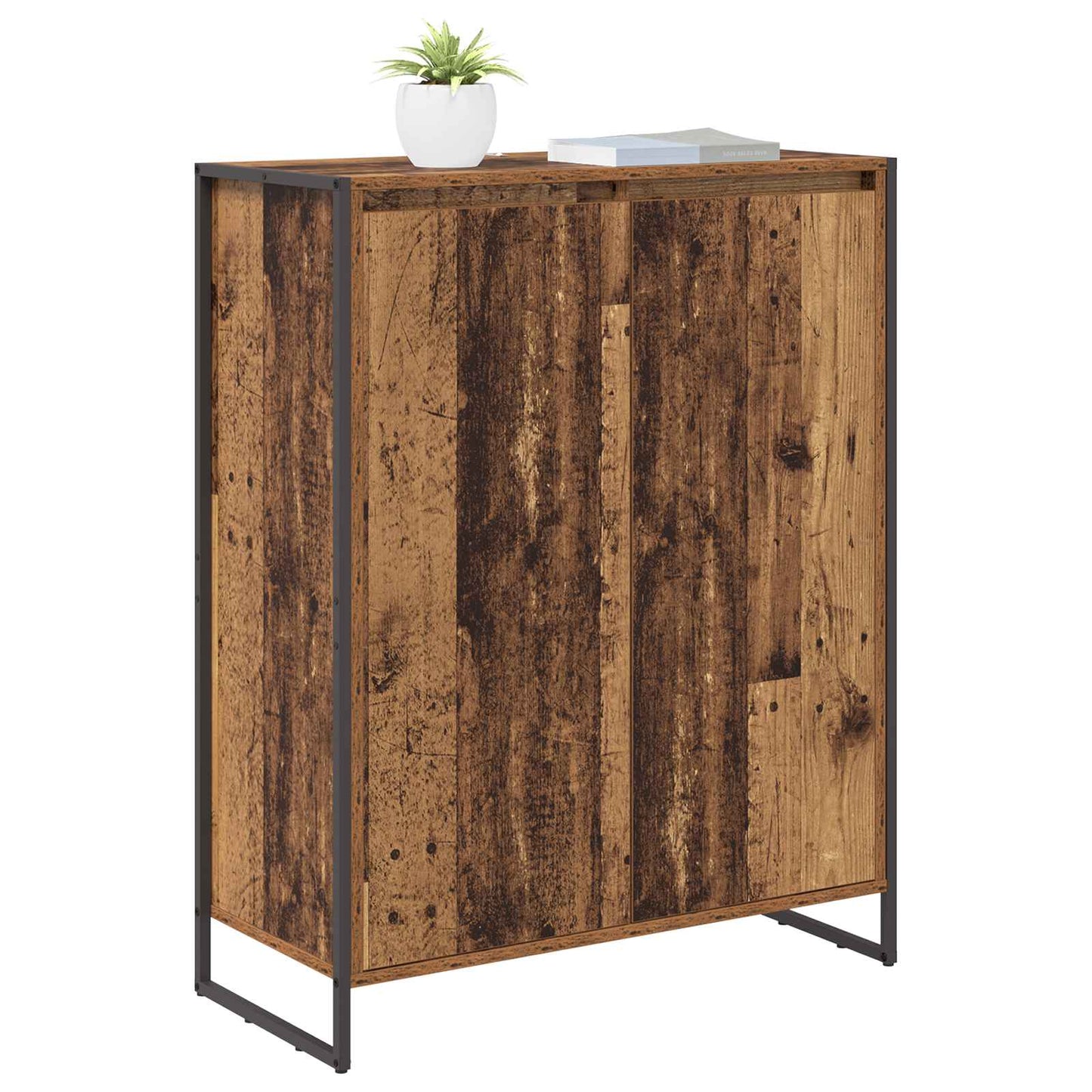 Schuhschrank mit Tür Altholz 79 x 36 x 100 cm Holzwerkstoff