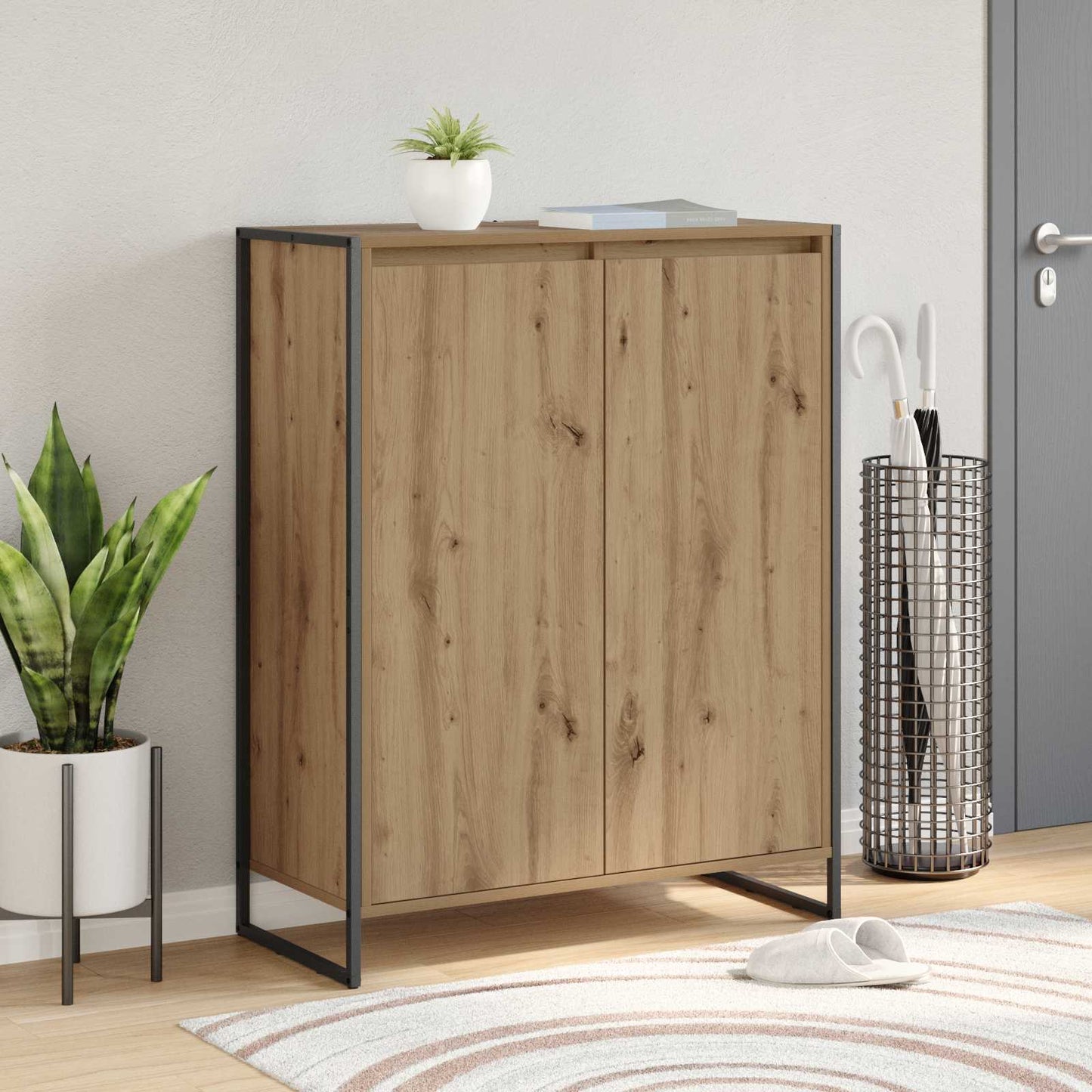 Schuhschrank Kunsthandwerk Eiche 79 x 36 x 100 cm Holzwerkstoff