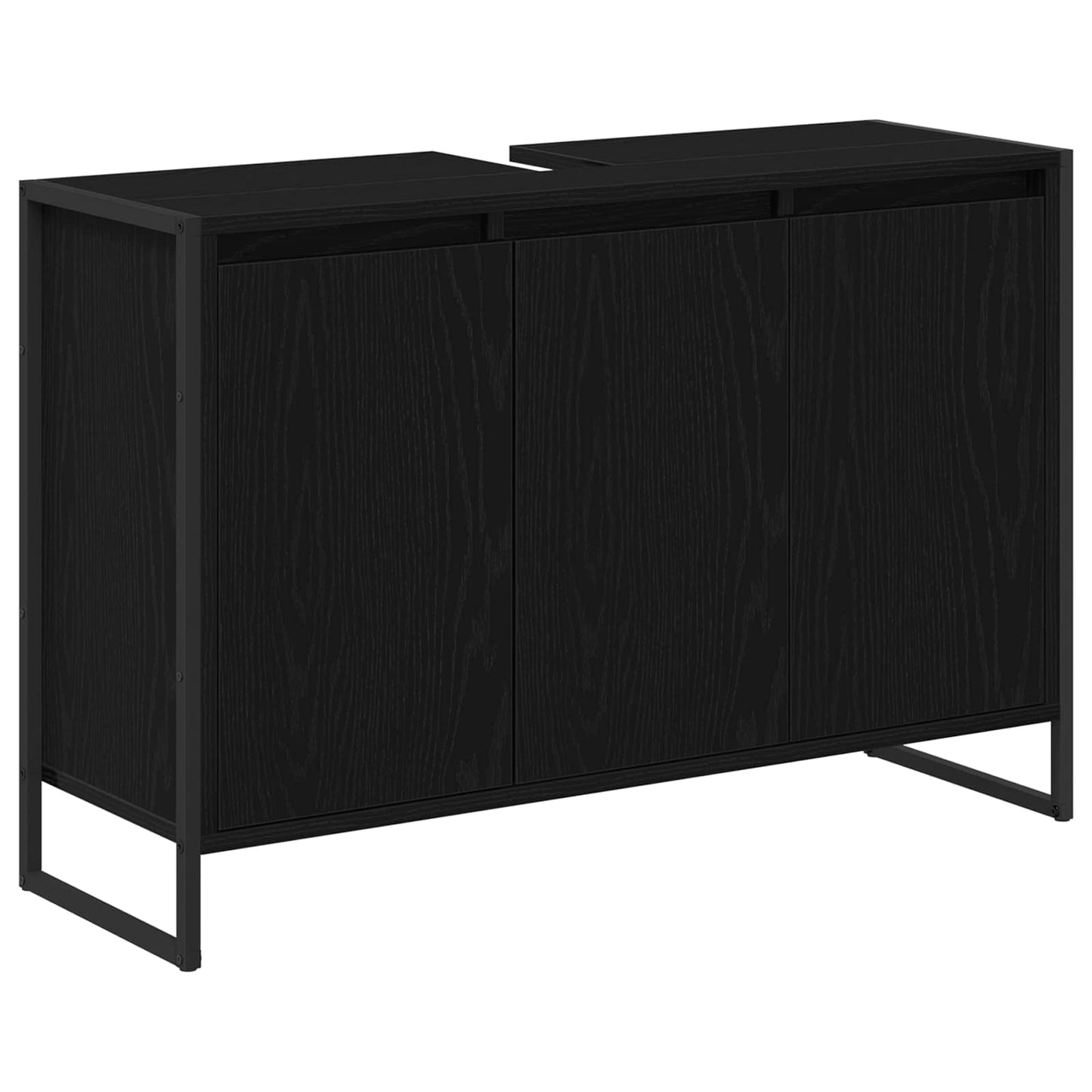 Badezimmerschrank Schwarz Eichen-Optik 90 x 30 x 60 cm