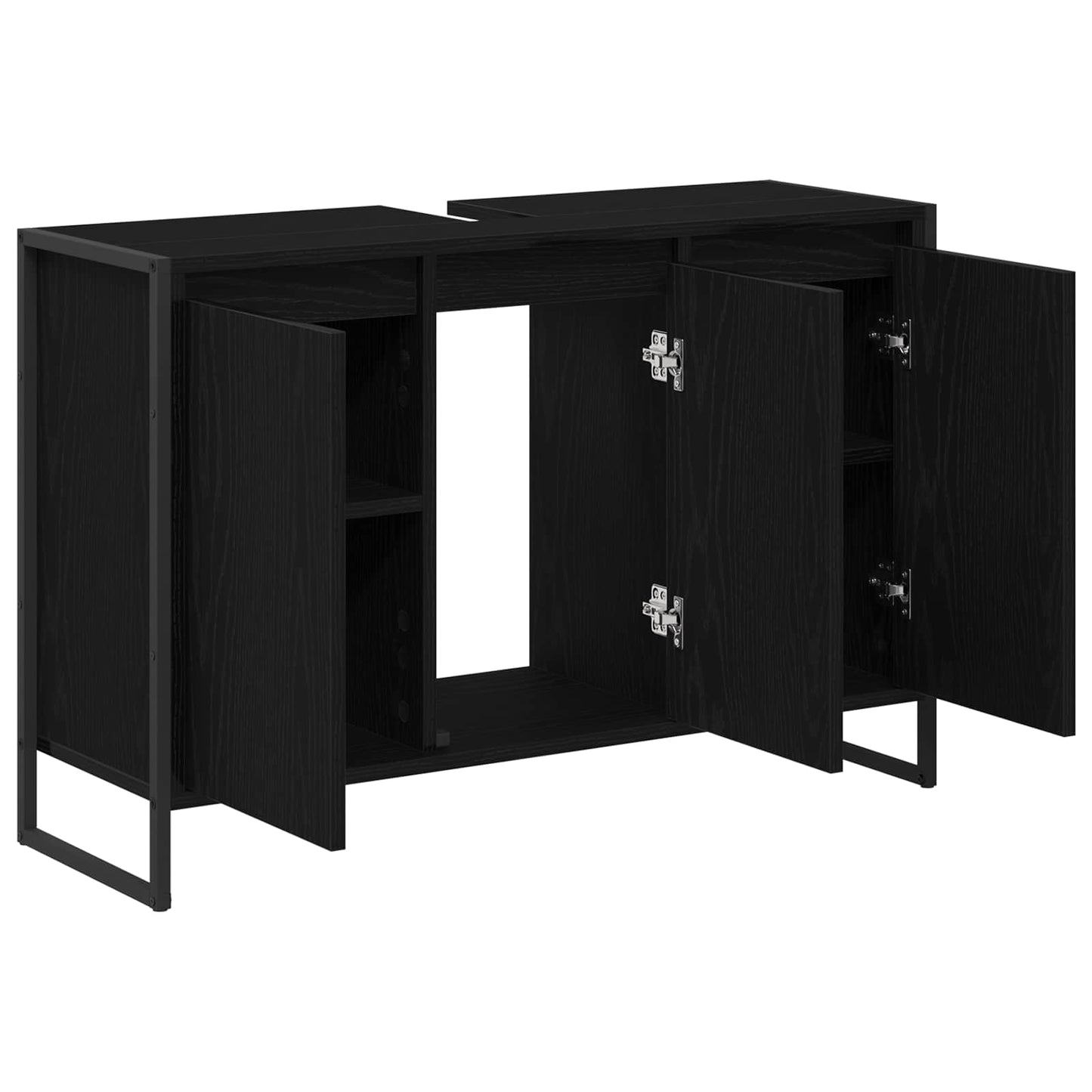 Badezimmerschrank Schwarz Eichen-Optik 90 x 30 x 60 cm