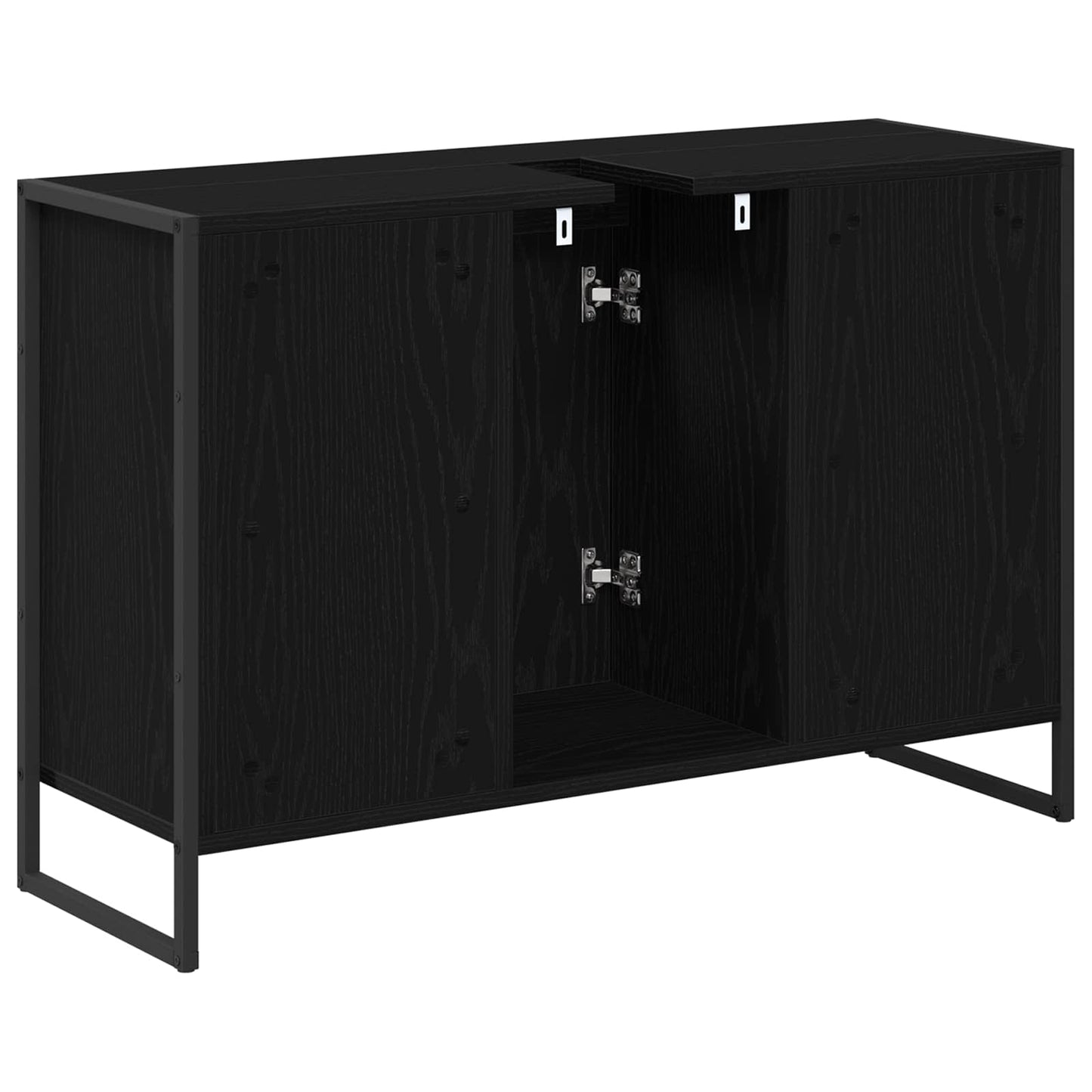 Badezimmerschrank Schwarz Eichen-Optik 90 x 30 x 60 cm