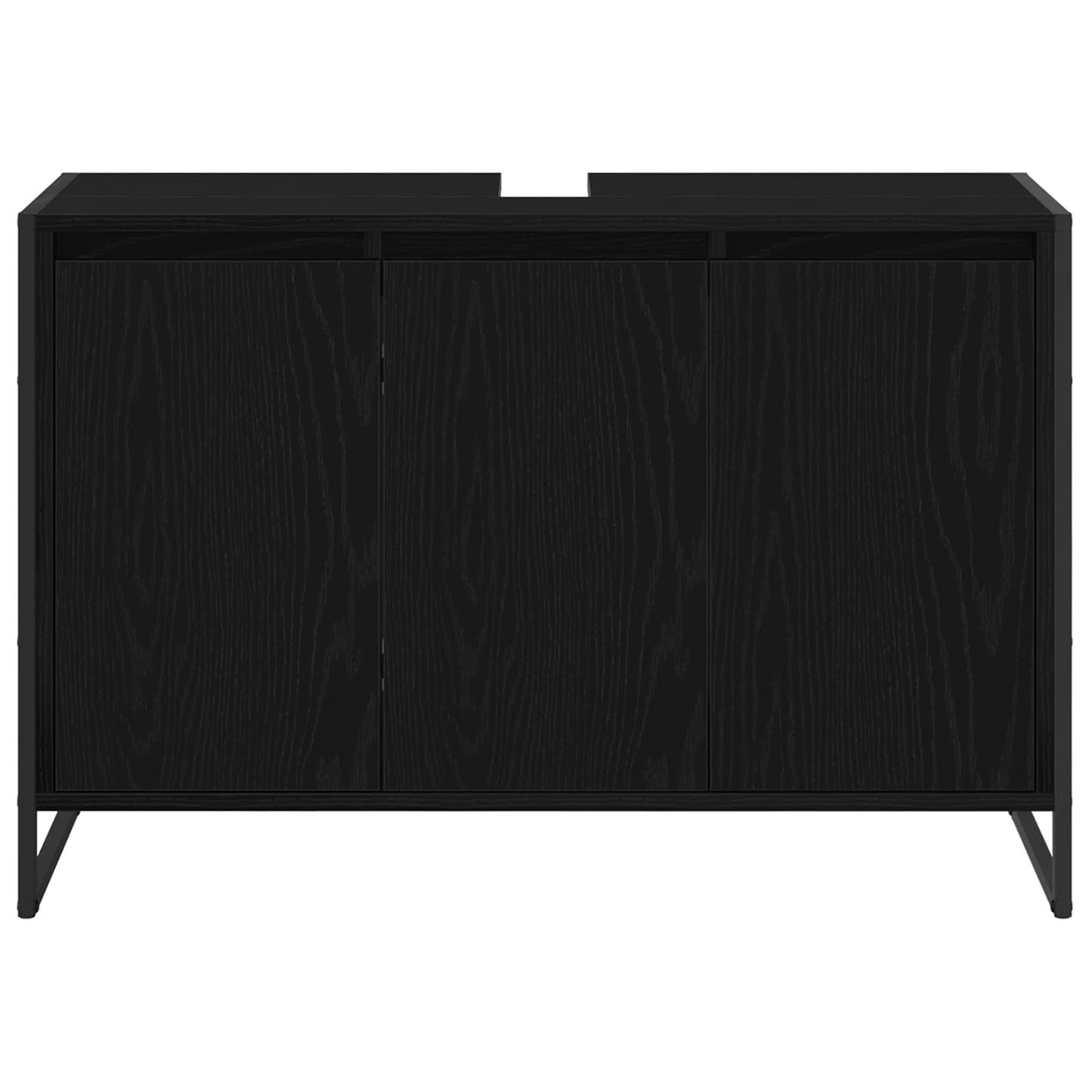 Badezimmerschrank Schwarz Eichen-Optik 90 x 30 x 60 cm