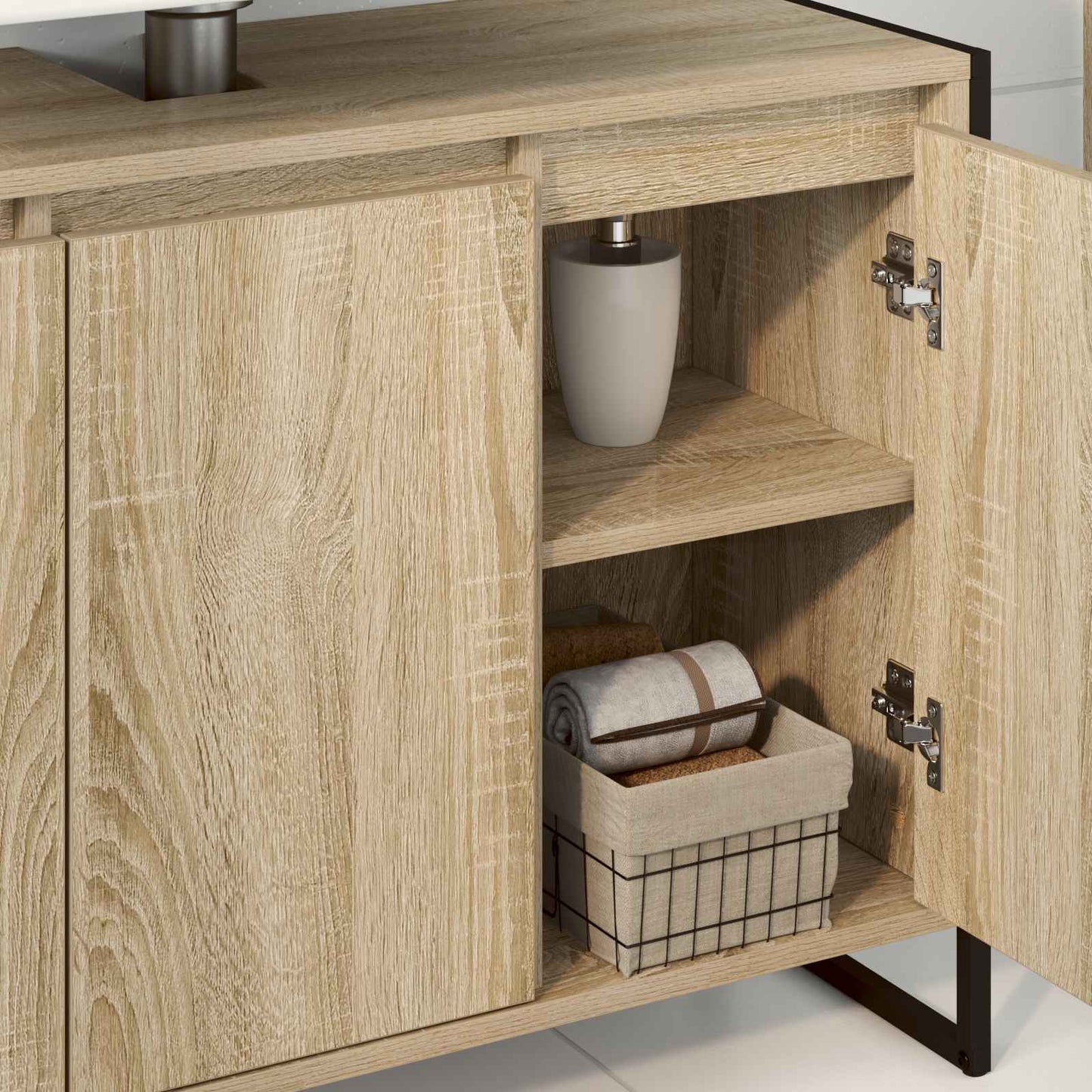 Badezimmerschrank Sonoma 90 x 30 x 60 cm Holzwerkstoff