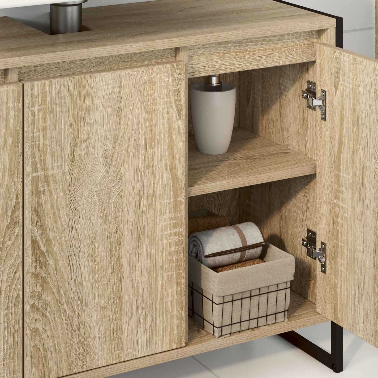 Badezimmerschrank Sonoma 90 x 30 x 60 cm Holzwerkstoff
