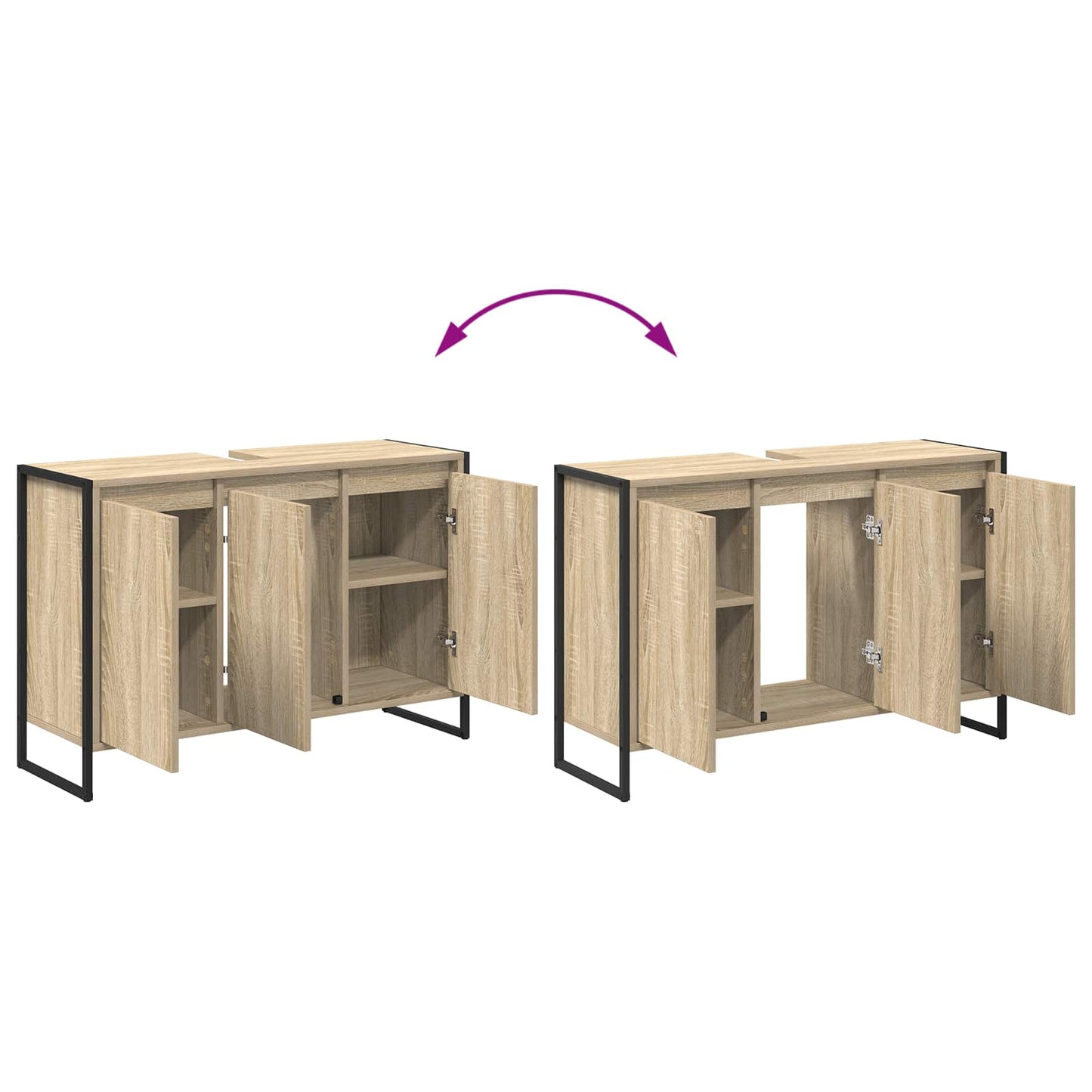 Badezimmerschrank Sonoma 90 x 30 x 60 cm Holzwerkstoff
