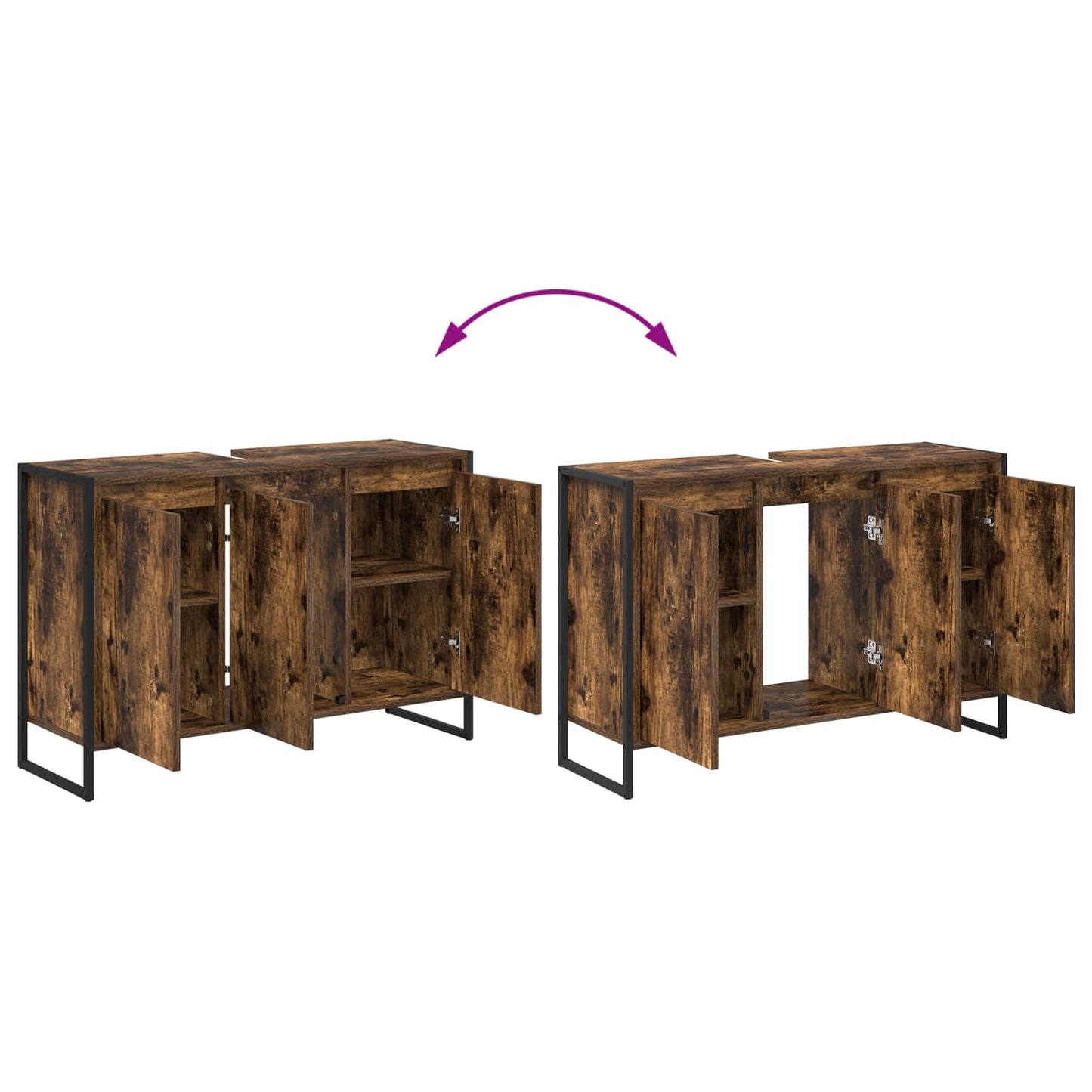 Badezimmerschrank Raucharbe 90 x 30 x 60 cm Holzwerkstoff