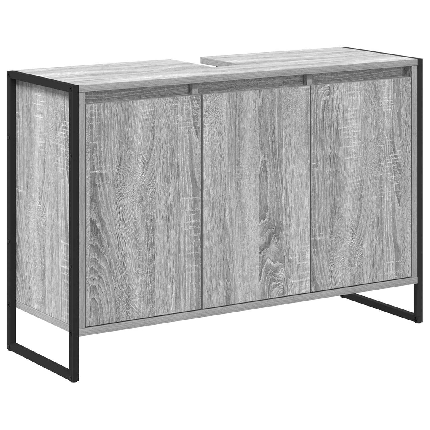 Badezimmerschrank Sonoma-Grau 90 x 30 x 60 cm Holzwerkstoff