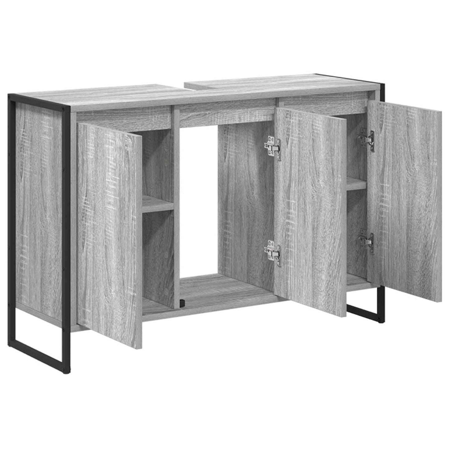 Badezimmerschrank Sonoma-Grau 90 x 30 x 60 cm Holzwerkstoff