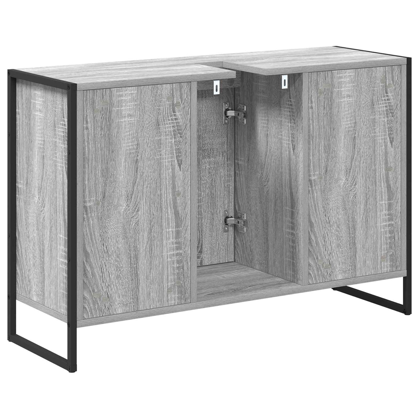 Badezimmerschrank Sonoma-Grau 90 x 30 x 60 cm Holzwerkstoff