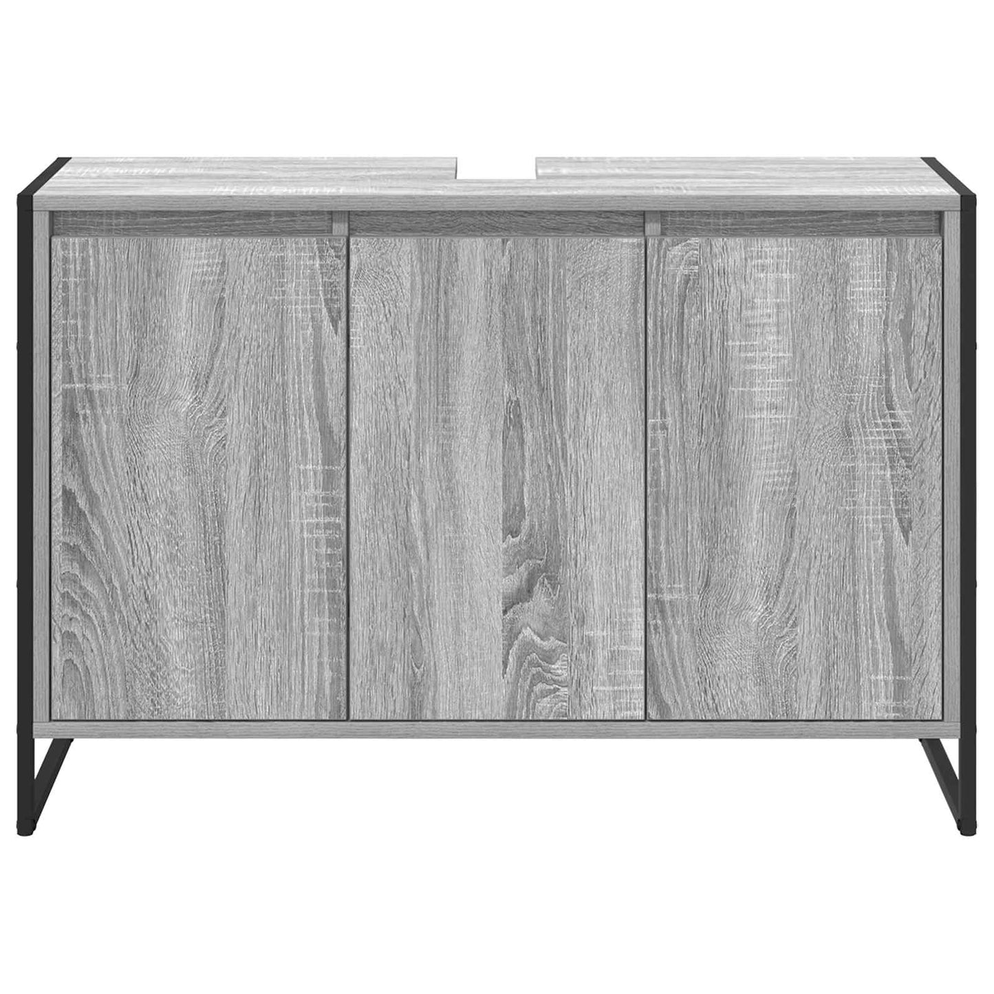 Badezimmerschrank Sonoma-Grau 90 x 30 x 60 cm Holzwerkstoff
