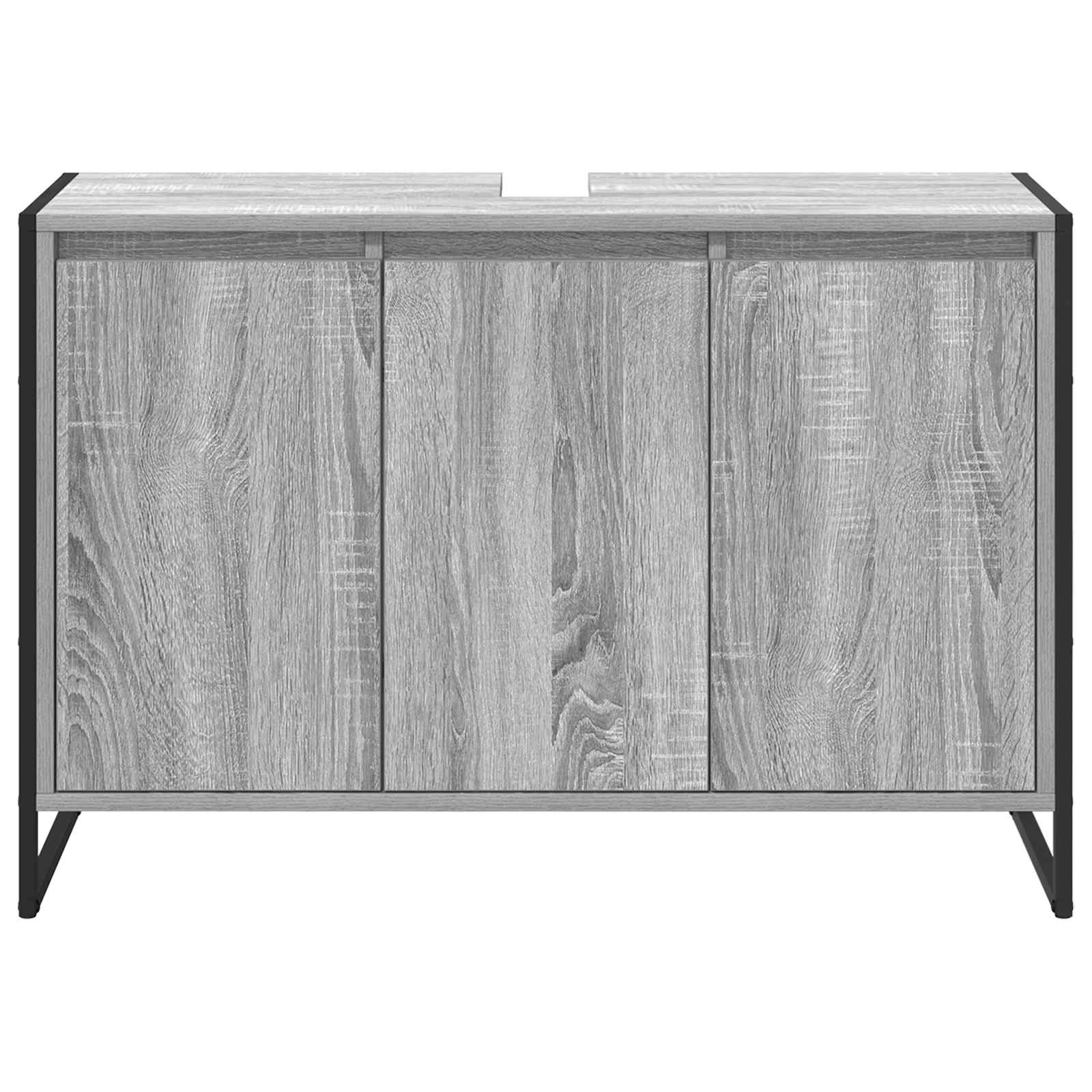 Badezimmerschrank Sonoma-Grau 90 x 30 x 60 cm Holzwerkstoff