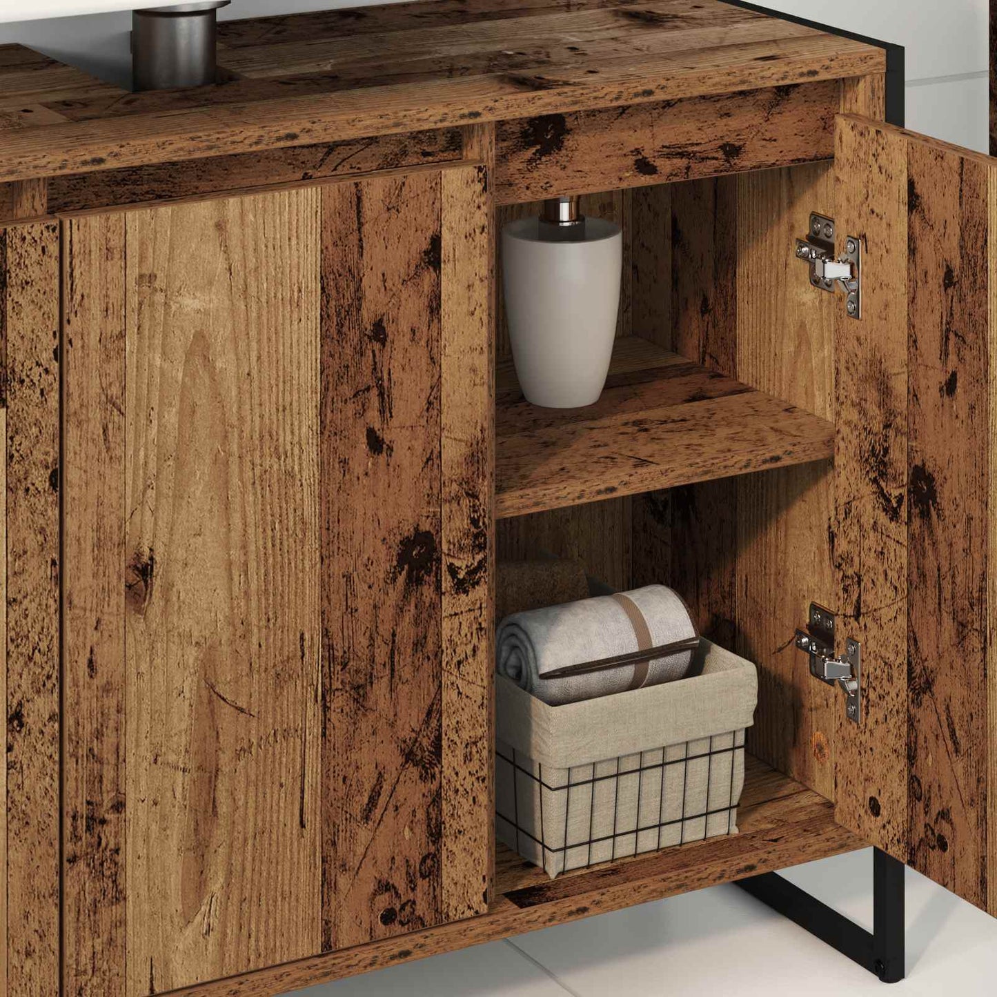 Badezimmerschrank Altholz 90 x 30 x 60 cm Holzwerkstoff