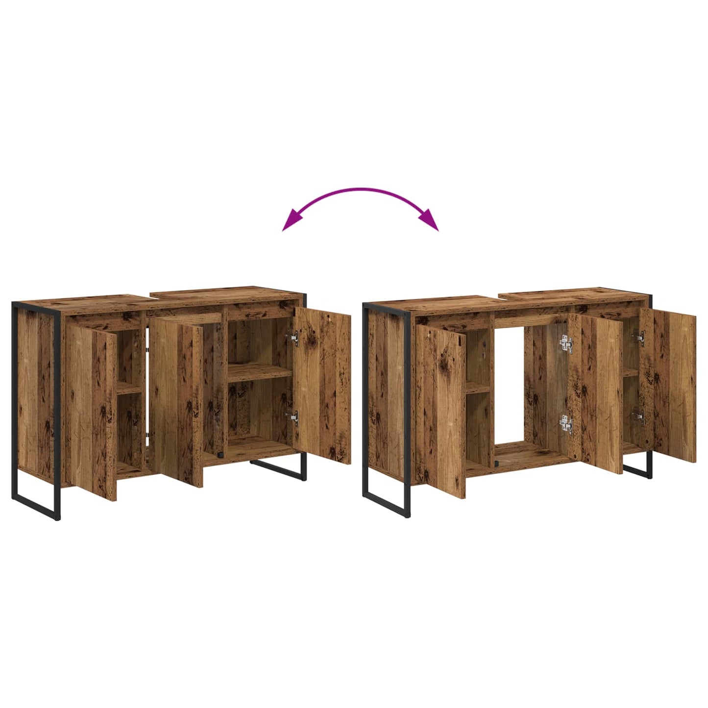 Badezimmerschrank Altholz 90 x 30 x 60 cm Holzwerkstoff