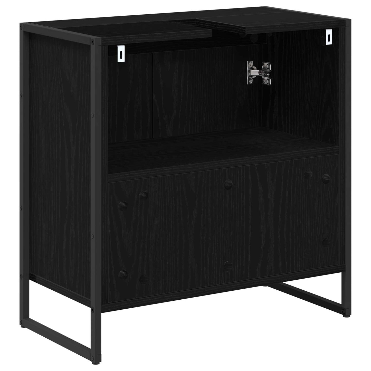 Badezimmerschrank Schwarz Eichen-Optik 60 x 30 x 60 cm