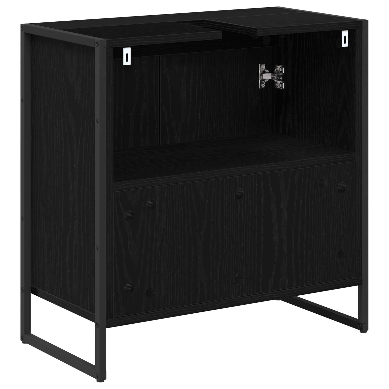 Badezimmerschrank Schwarz Eichen-Optik 60 x 30 x 60 cm