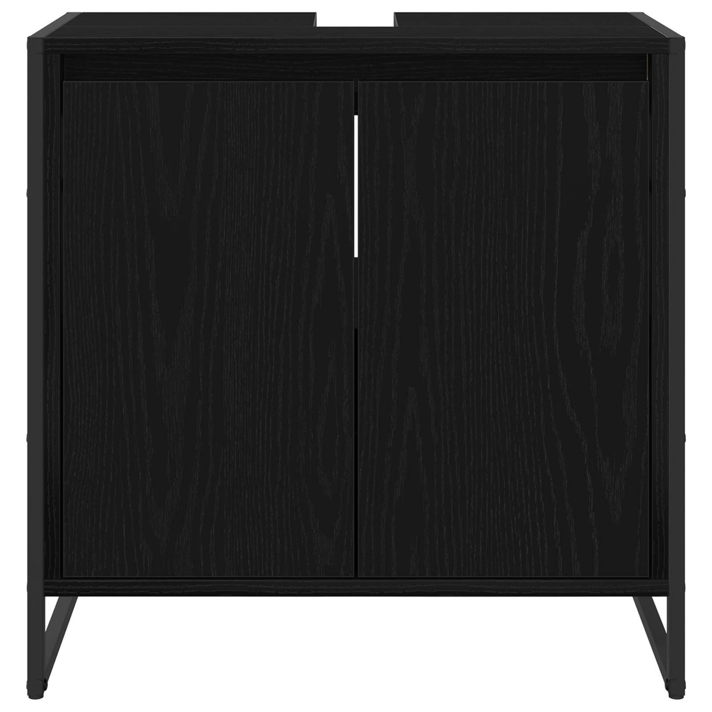 Badezimmerschrank Schwarz Eichen-Optik 60 x 30 x 60 cm