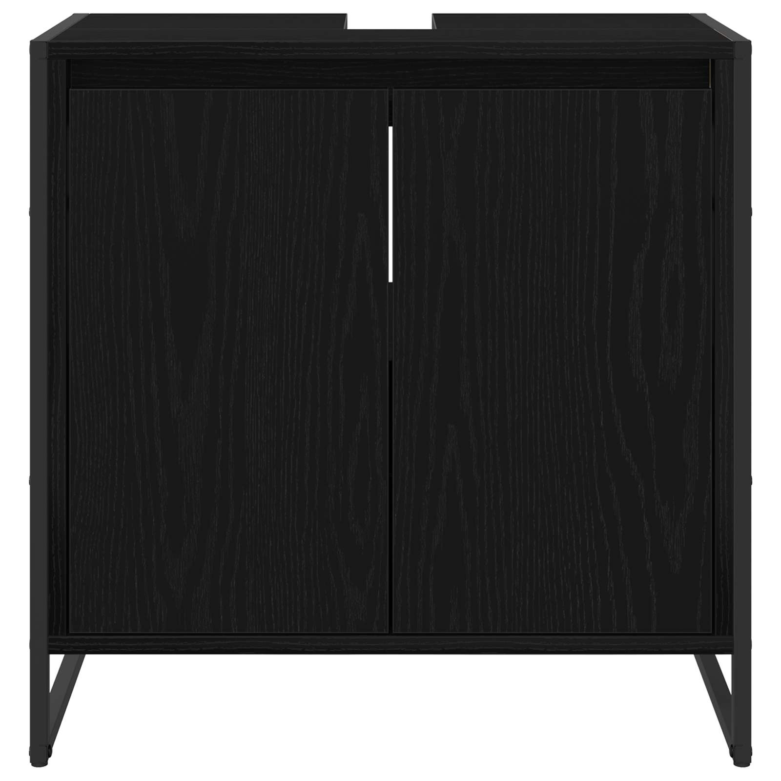 Badezimmerschrank Schwarz Eichen-Optik 60 x 30 x 60 cm