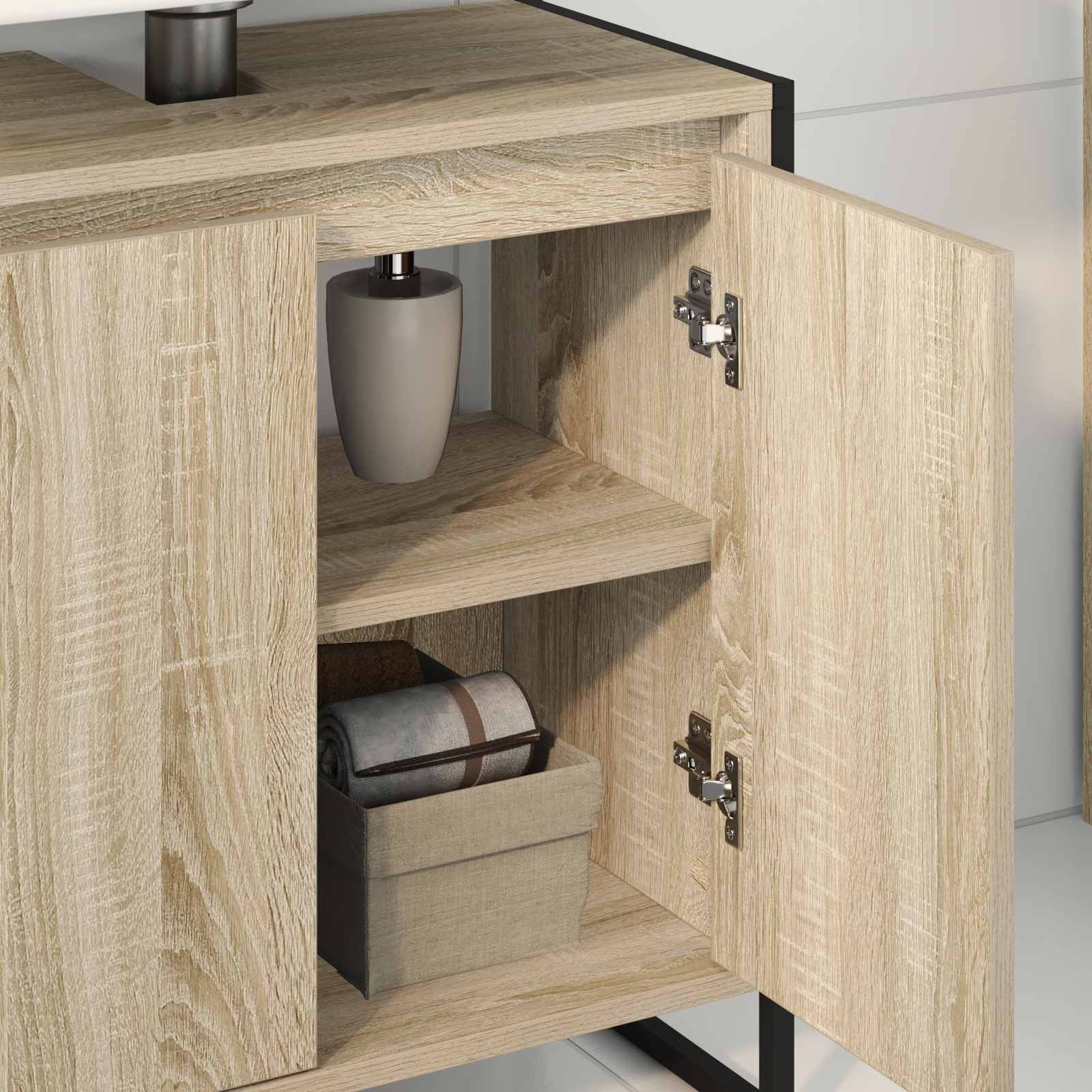 Badezimmerschrank Sonoma 60 x 30 x 60 cm Holzwerkstoff