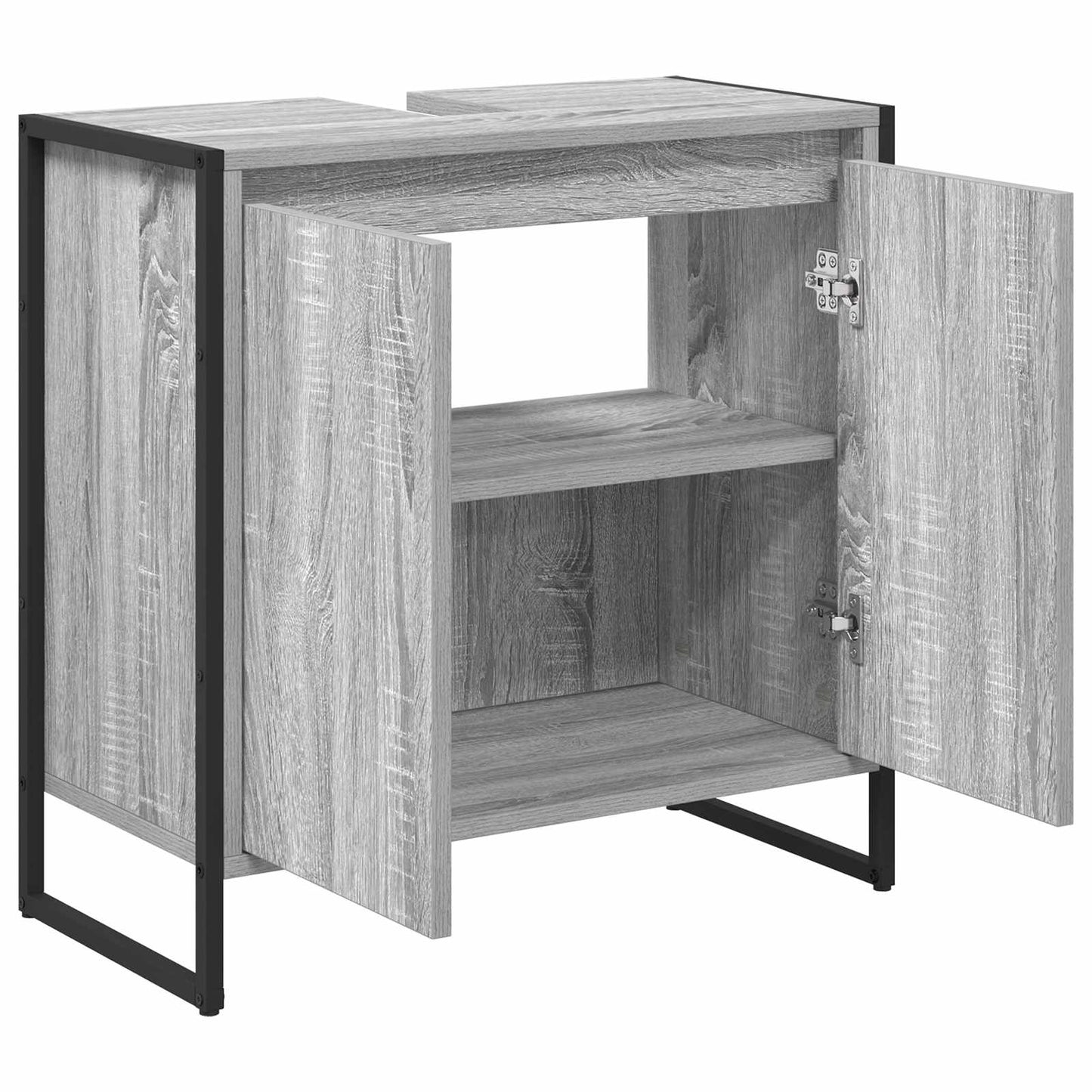 Badezimmerschrank Sonoma-Grau 60 x 30 x 60 cm Holzwerkstoff