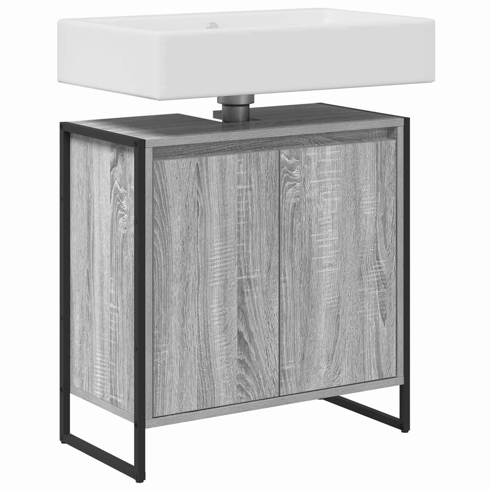 Badezimmerschrank Sonoma-Grau 60 x 30 x 60 cm Holzwerkstoff